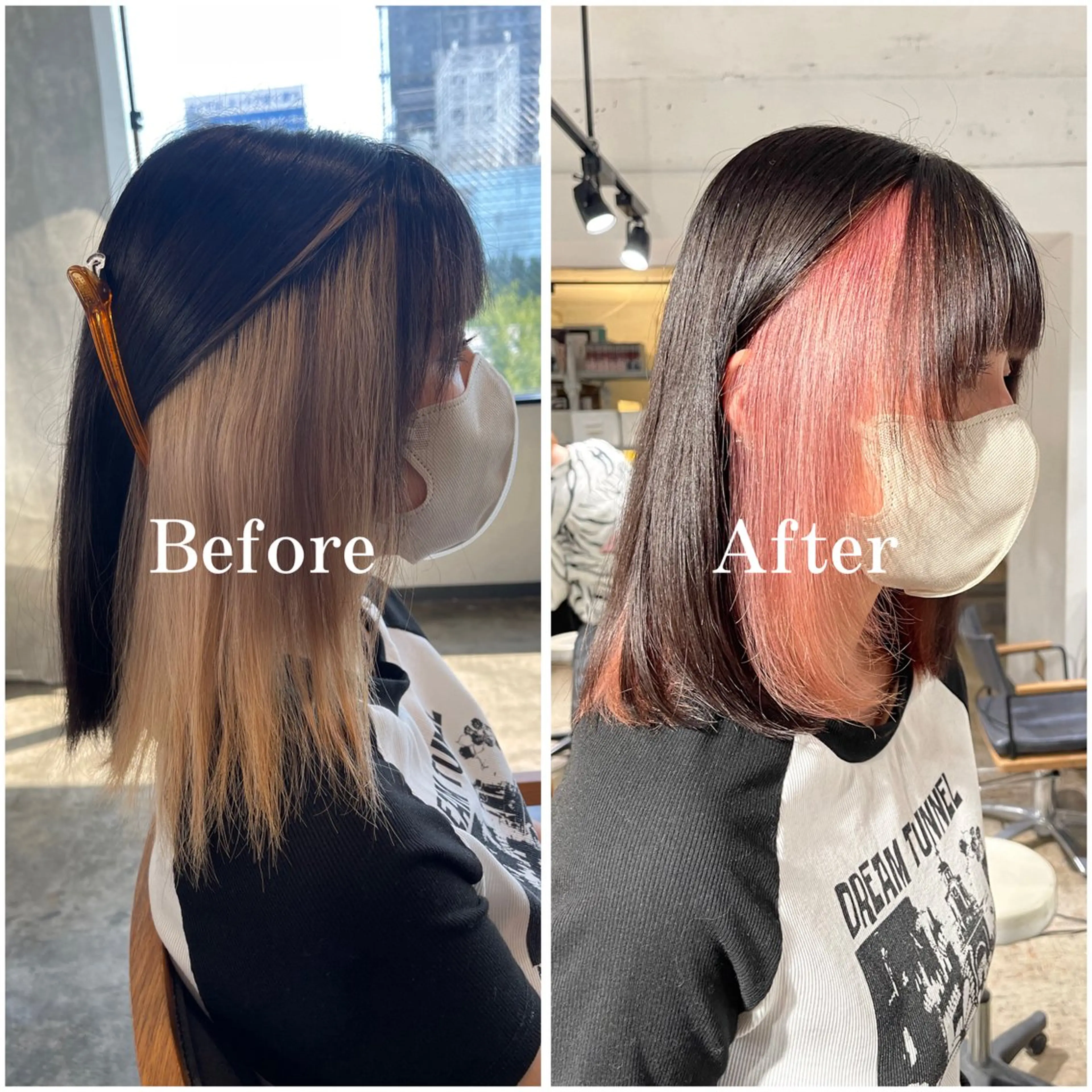 セミロング カラー ブリーチ デザインカラー ハイトーンカラー ムラ修正/ ハイトーン💖Riaのヘアスタイル