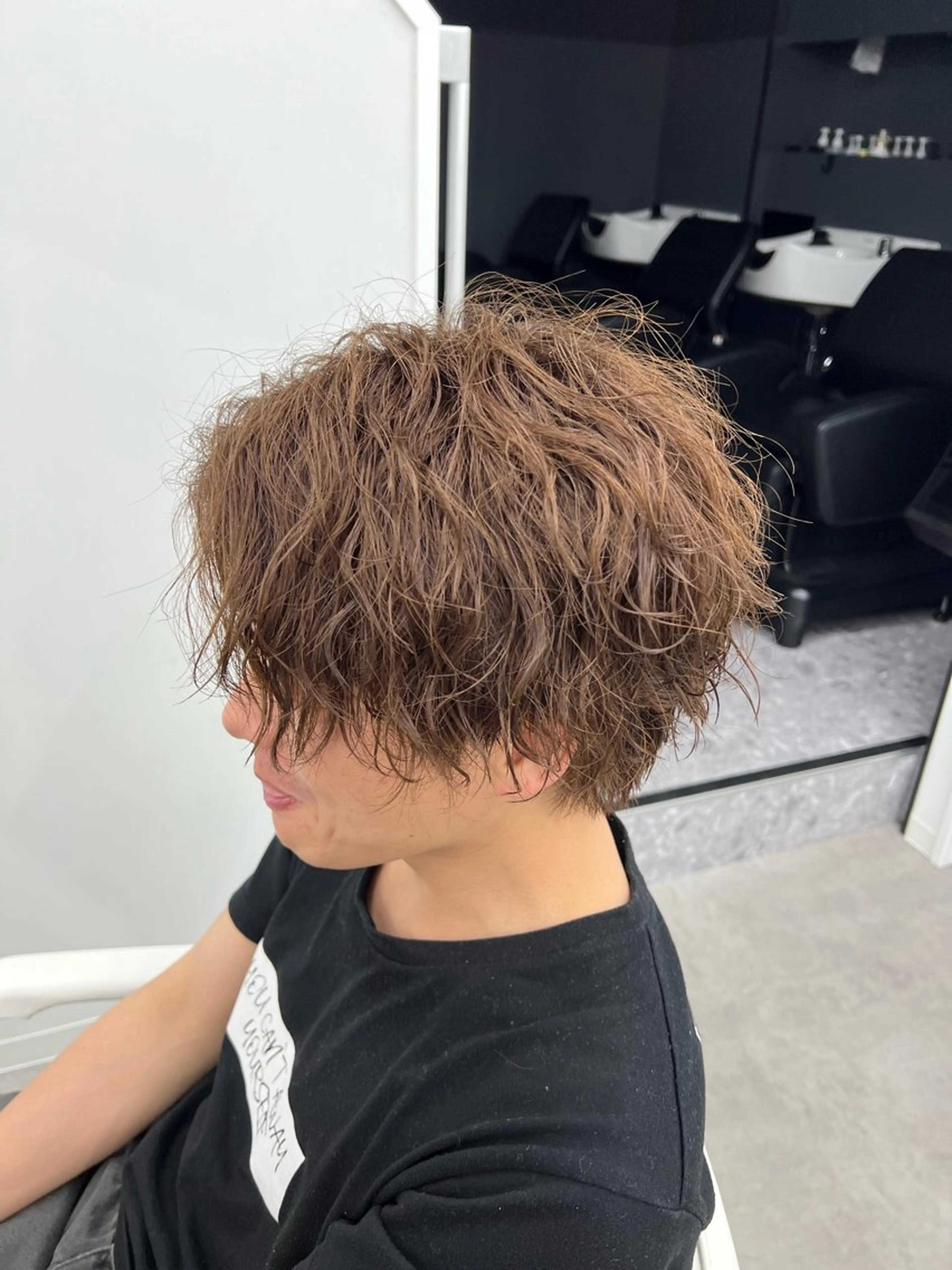 パーマ メンズ カット パーマ 美髪縮毛矯正/曲がる 縮毛矯正/佐野友尉のヘアスタイル