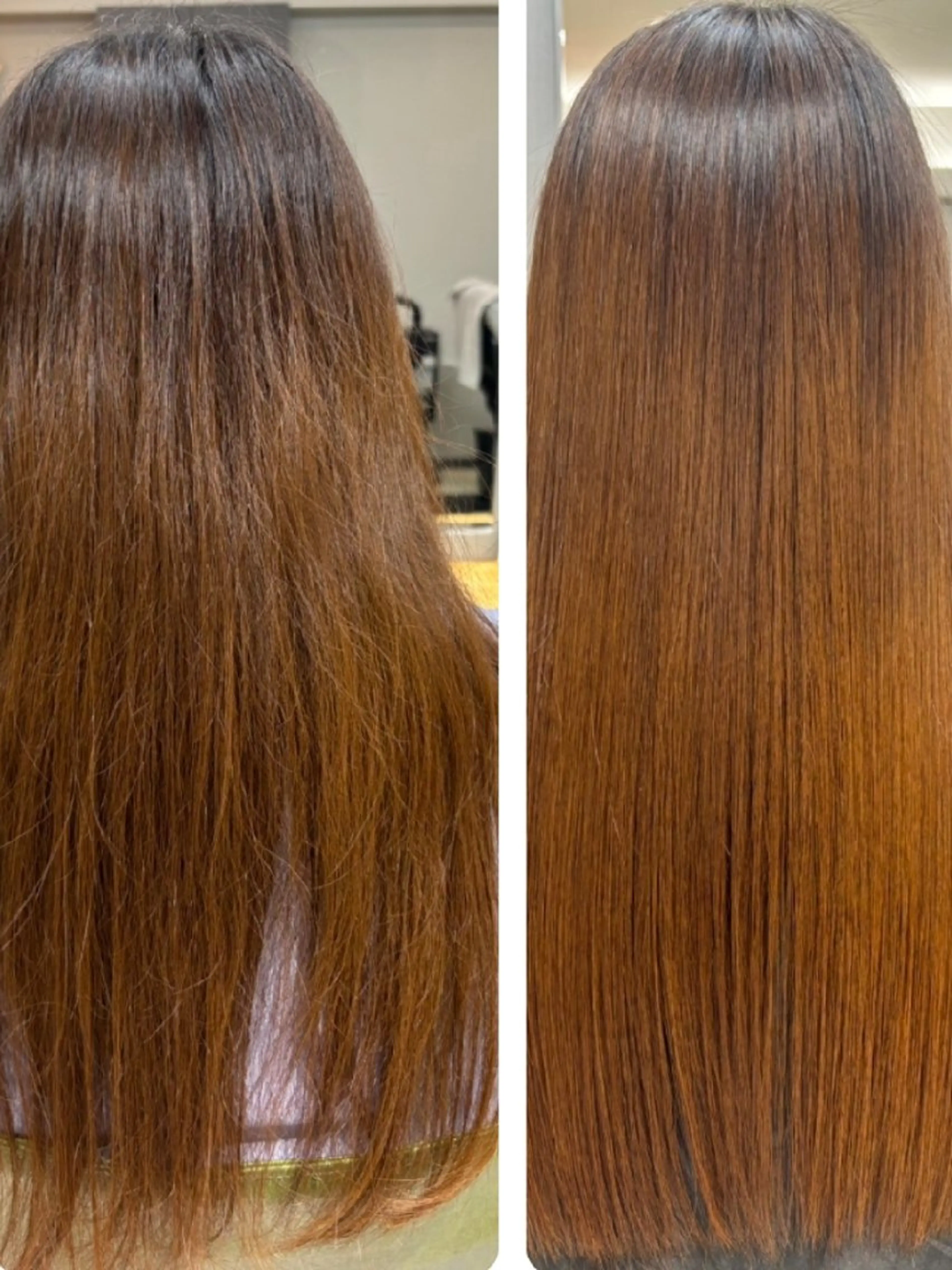 ロング カット 縮毛矯正 トリートメント GOToday所属・艶髪／オリーブ系／ 肌が綺麗に見えるお色のヘアスタイル