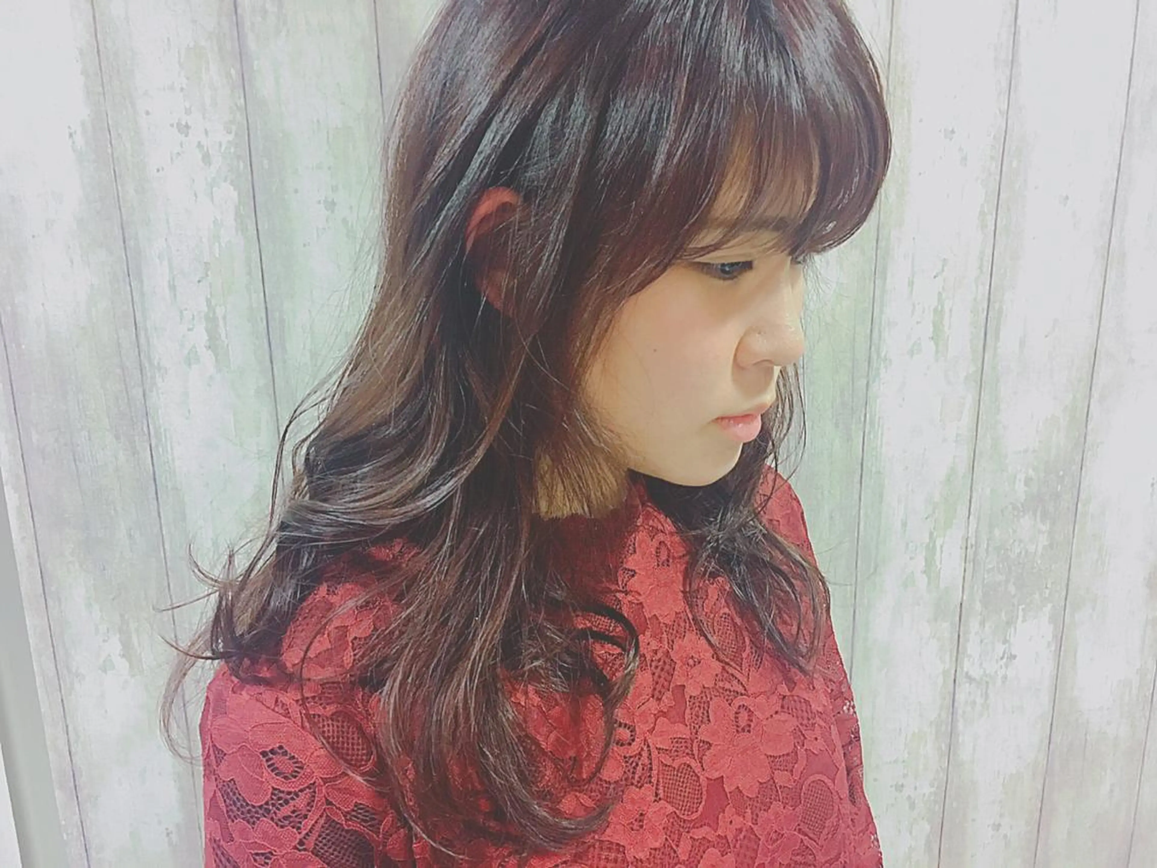 セミロング ロング カラー ピンクカラー boutique misakiのヘアスタイル