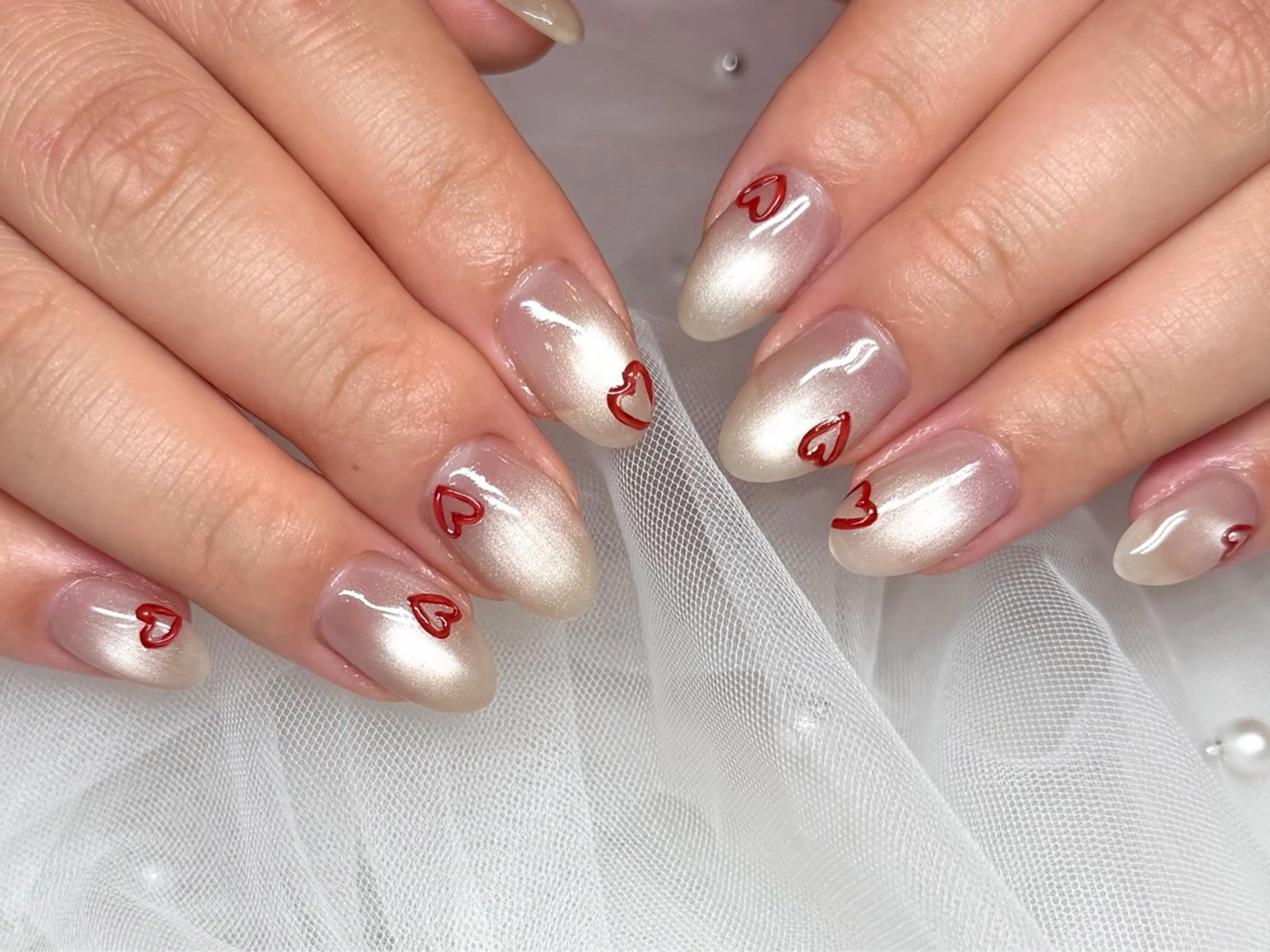 ネイル ハート ハンドネイル HazeGrass NAILのネイルデザイン