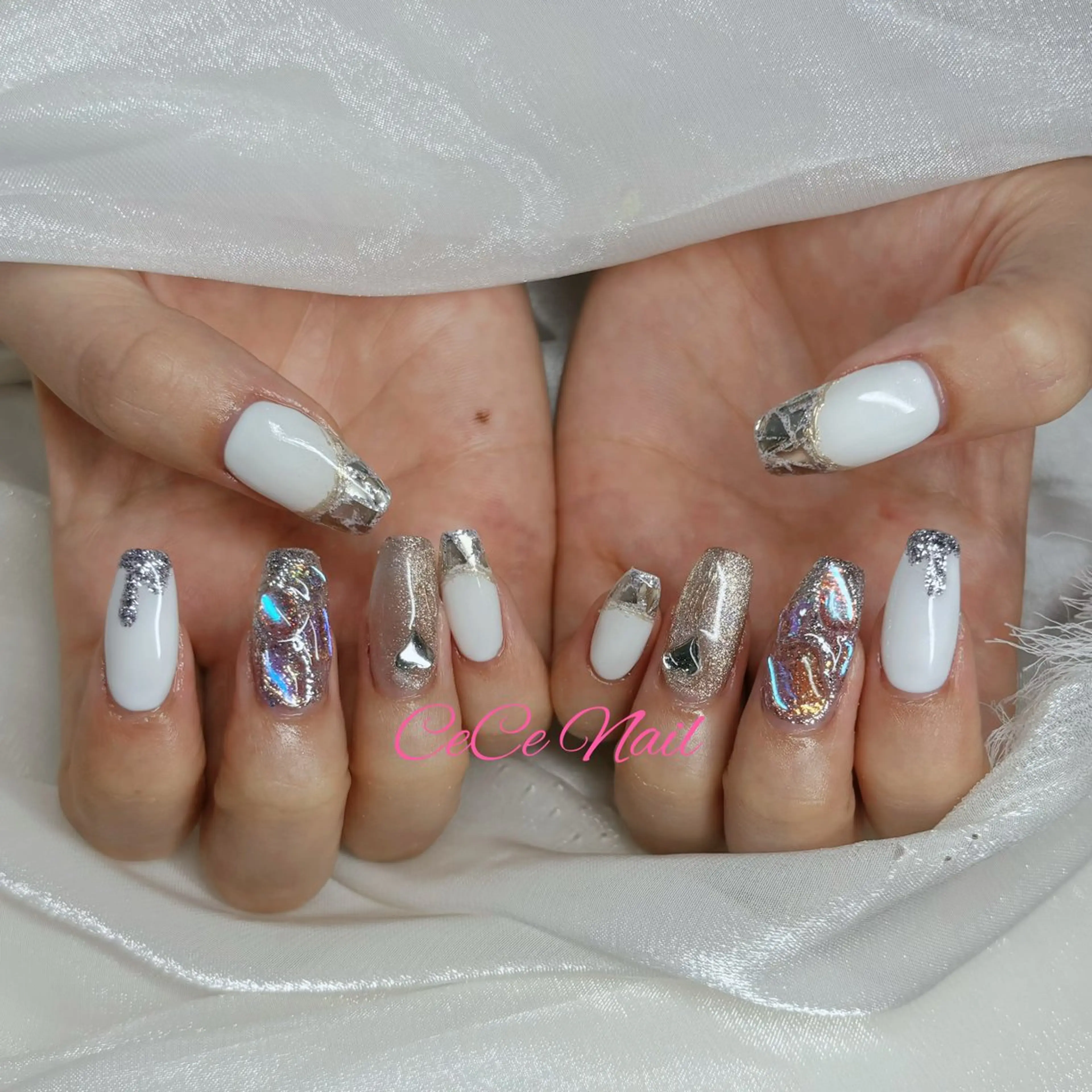 ネイル ハンドネイル CeCe Garden所属・CeCeGarden ✨️キラキラワンホンのネイルデザイン