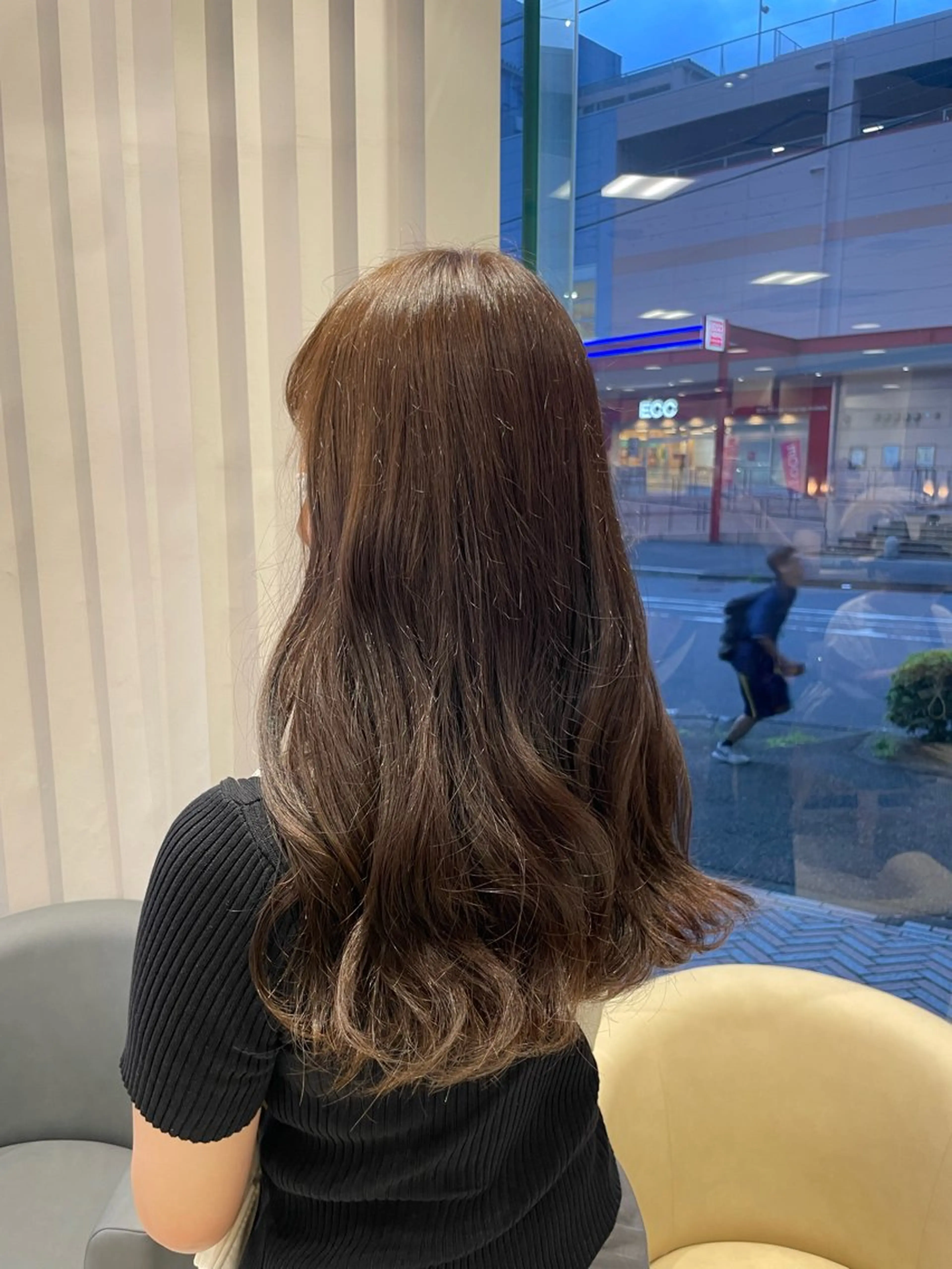 ロング カラー ブラウンカラー ナチュラルブラウン カット ヘアカラー トリートメント クロスパーマ/うる艶 カラー/Kurumiのヘアスタイル