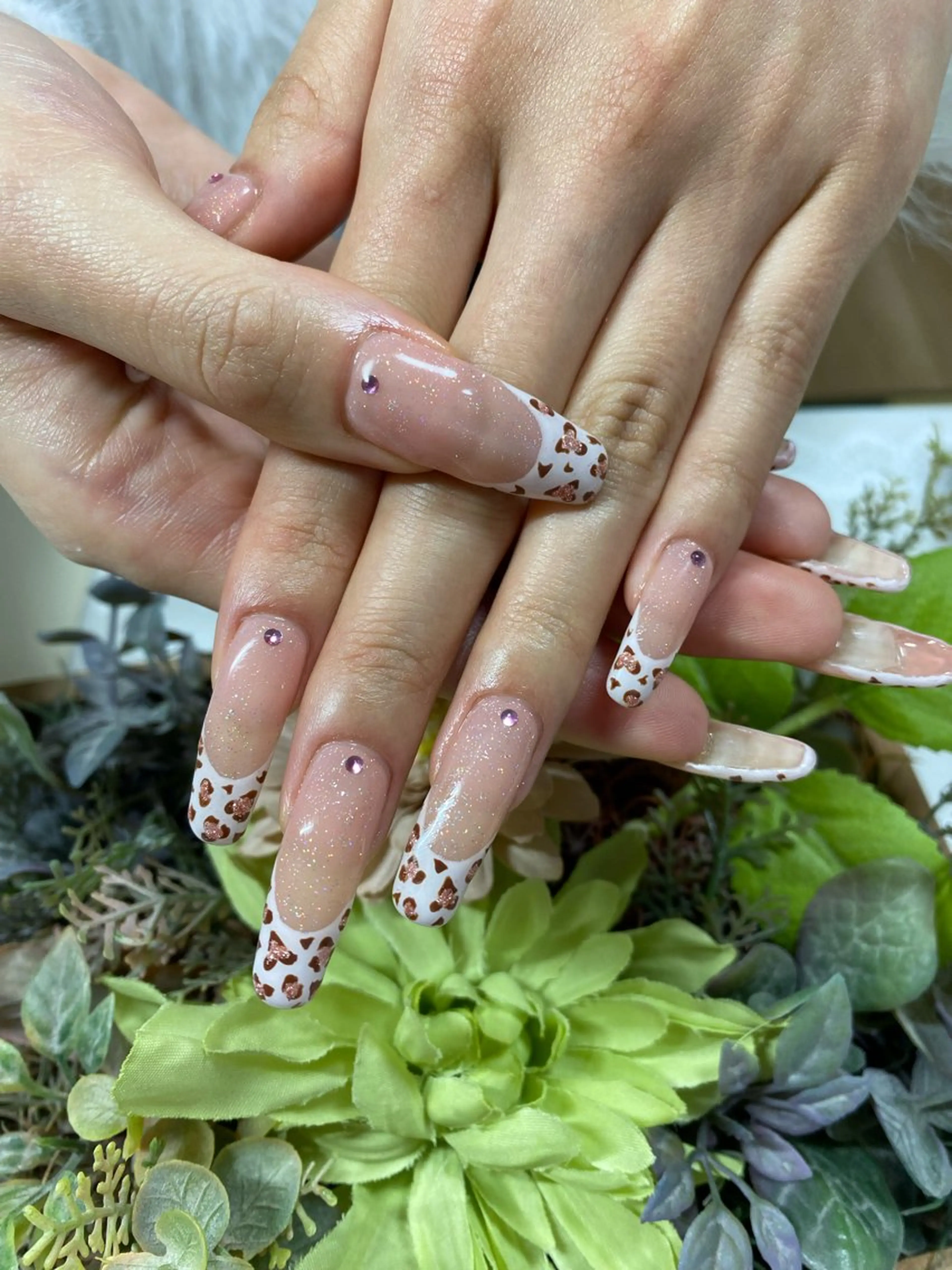 ネイル ハート キラキラネイル ピンク Glanz  Nail aのネイルデザイン