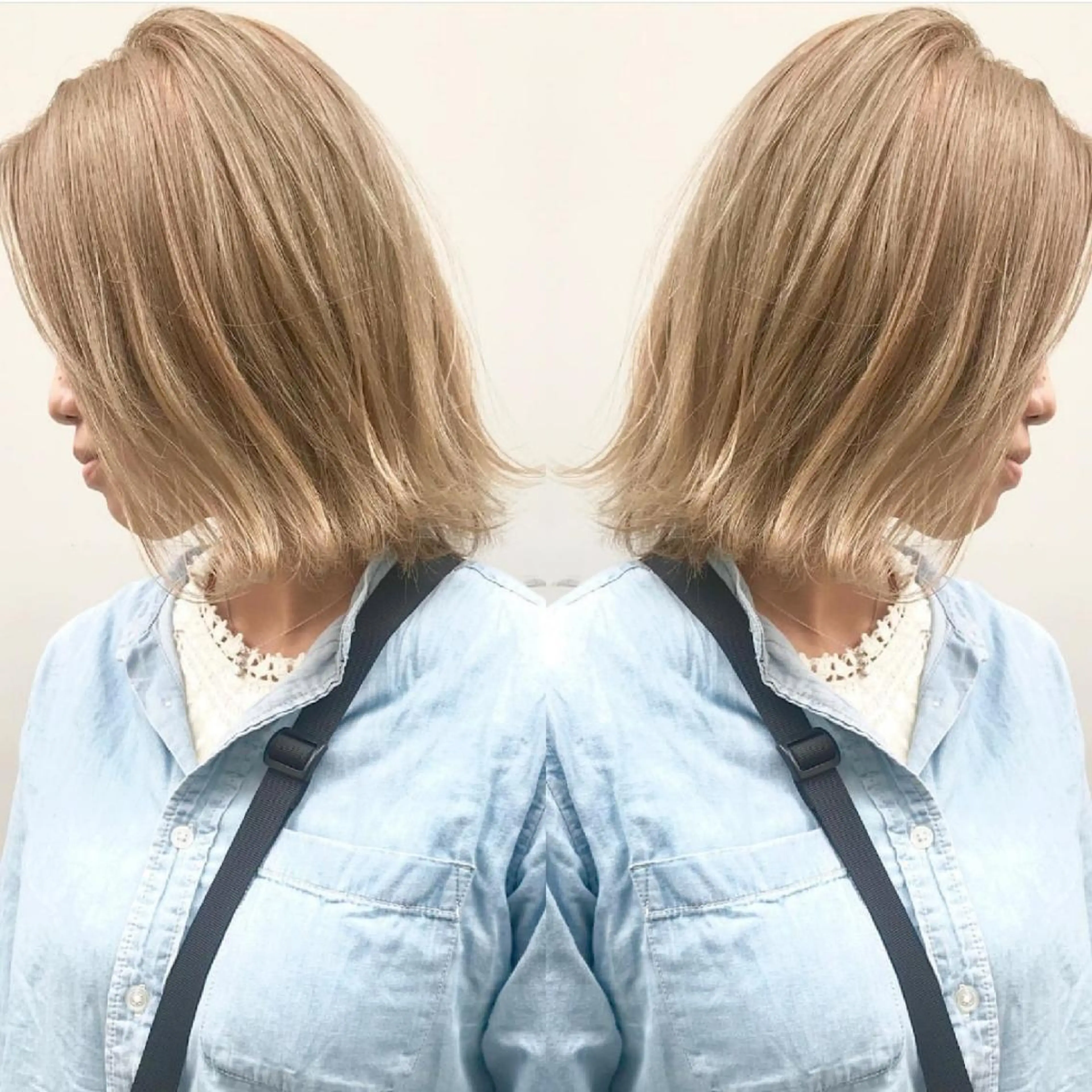 ミディアム カラー ベージュカラー ミルクティーベージュ 外国人風カラー 竹内啓太 ボブのヘアスタイル