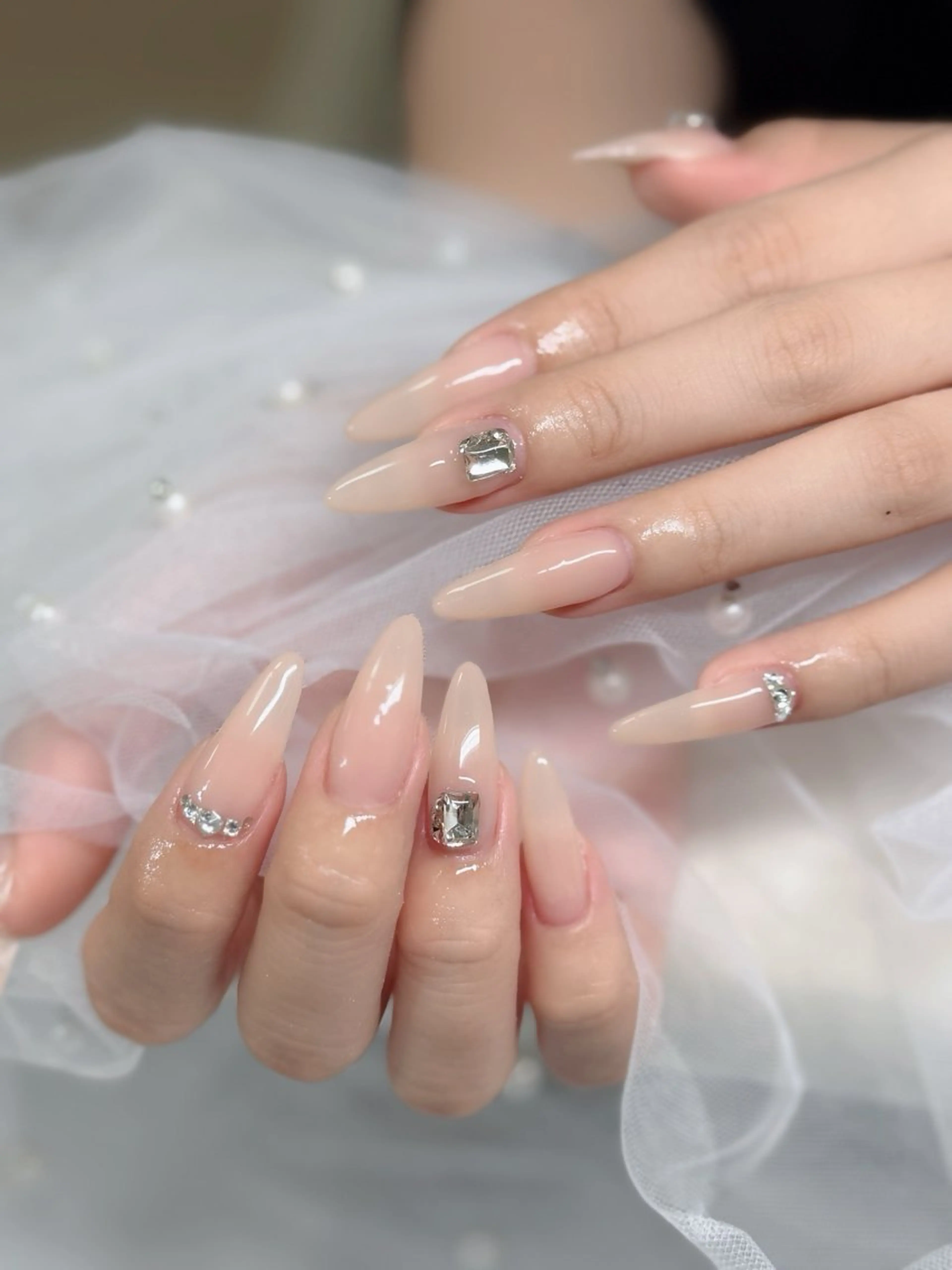 ネイル フットネイル フレンチネイル グラデーション 韓国ネイル ロングネイル ハンドネイル Hani Nail Salonのネイルデザイン
