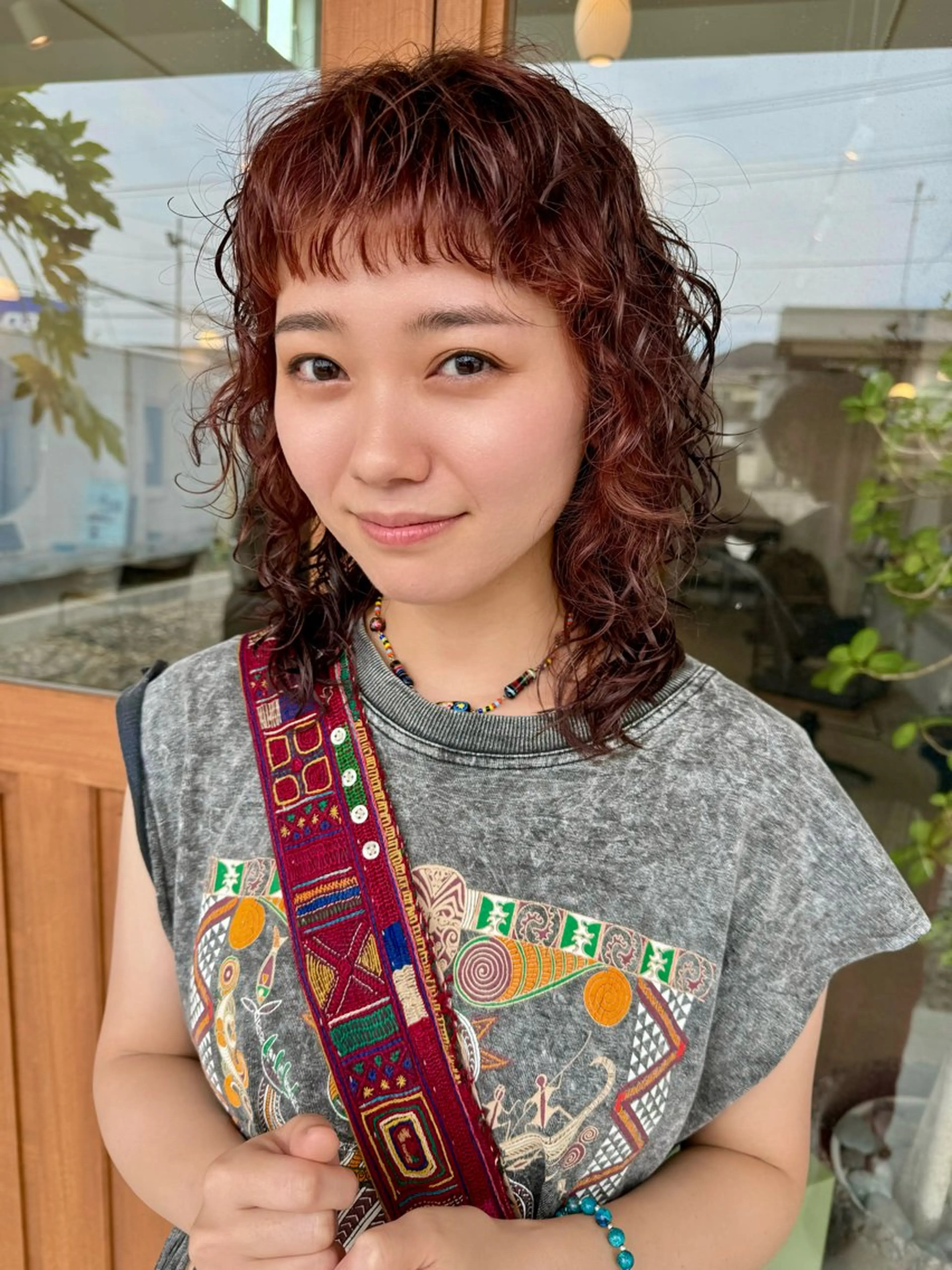 ミディアム カラー パーマ 中嶋 勇太のヘアスタイル