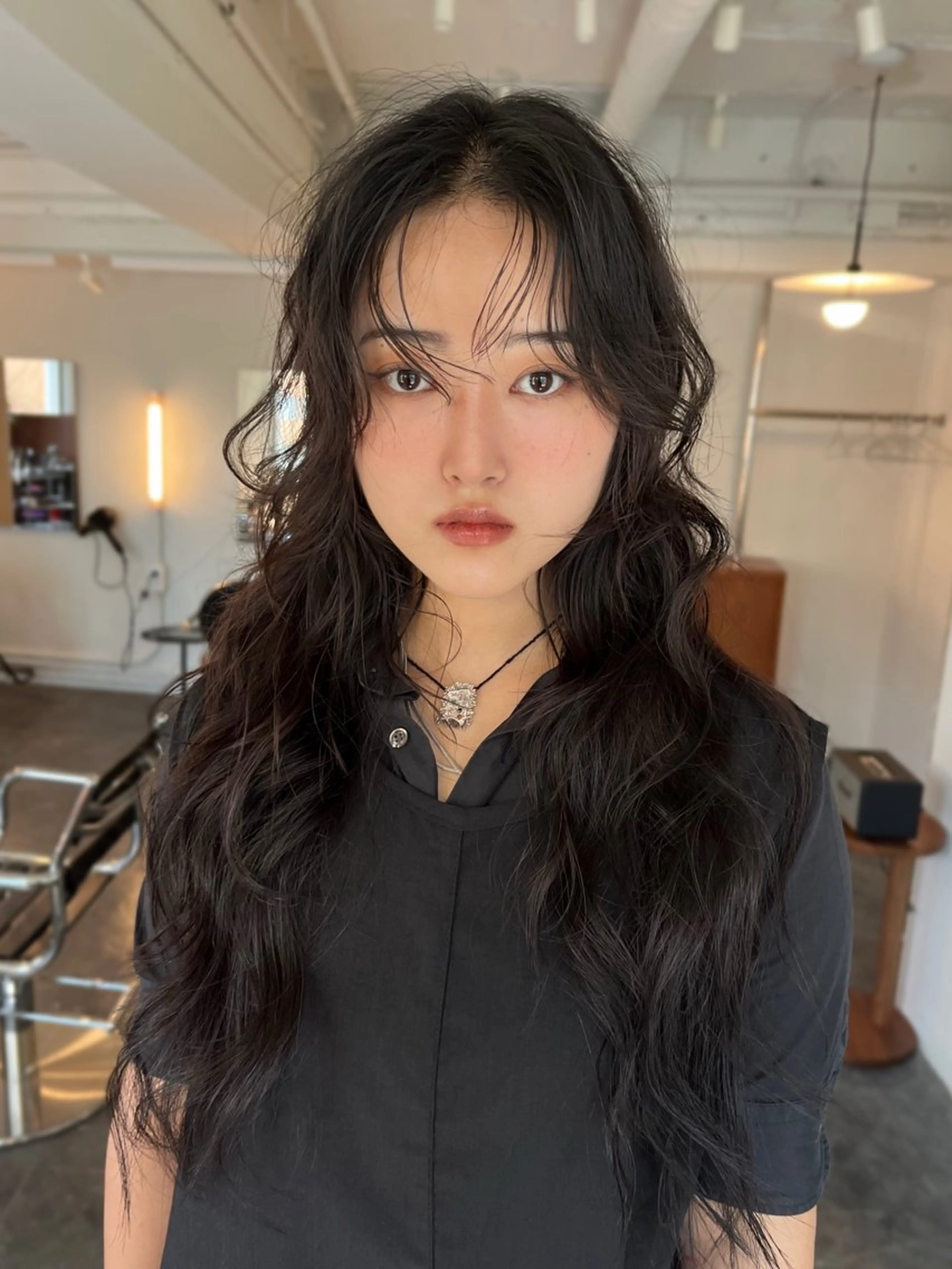 ロング カット レイヤー/ケアパーマ /ニュアンス/モードのヘアスタイル