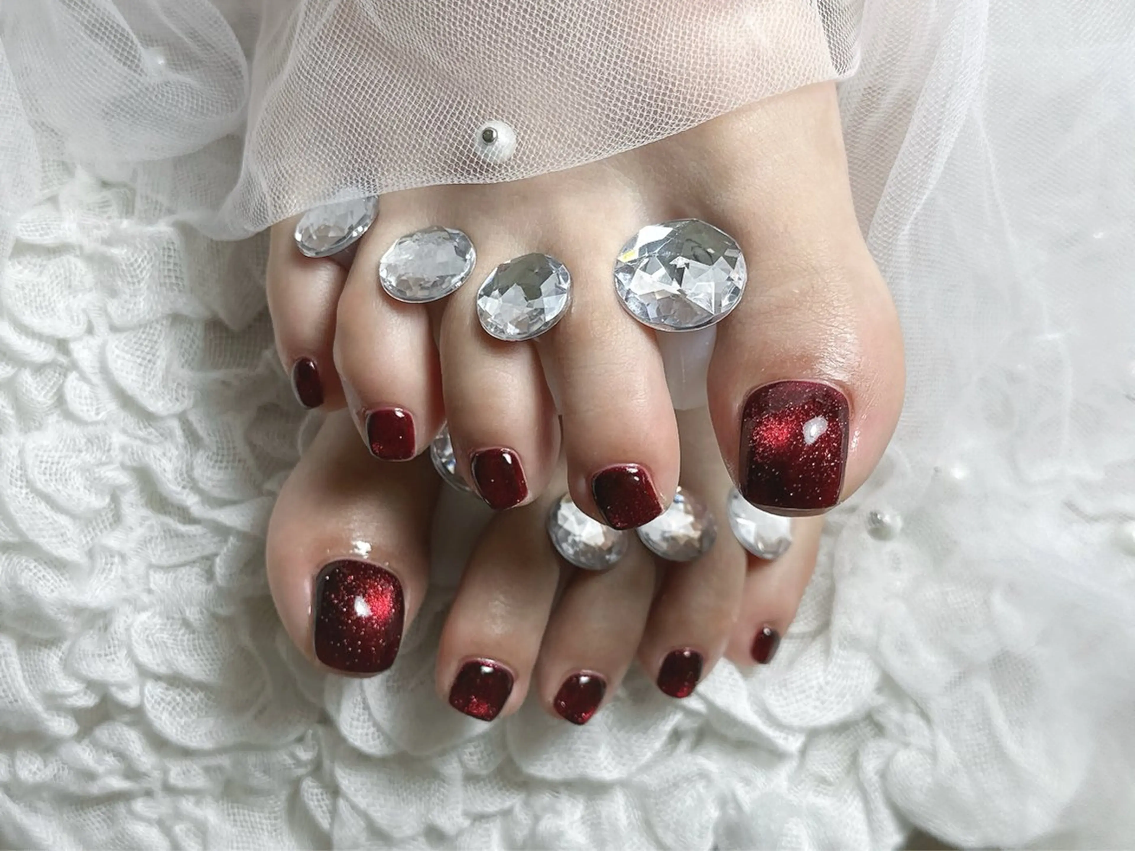 ネイル マグネットネイル フットネイル 【Eclat ｴｸﾗ】nail＆beauty所属・Eclat〔ｴｸﾗ〕 MOEKA𝜗𝜚*のネイルデザイン