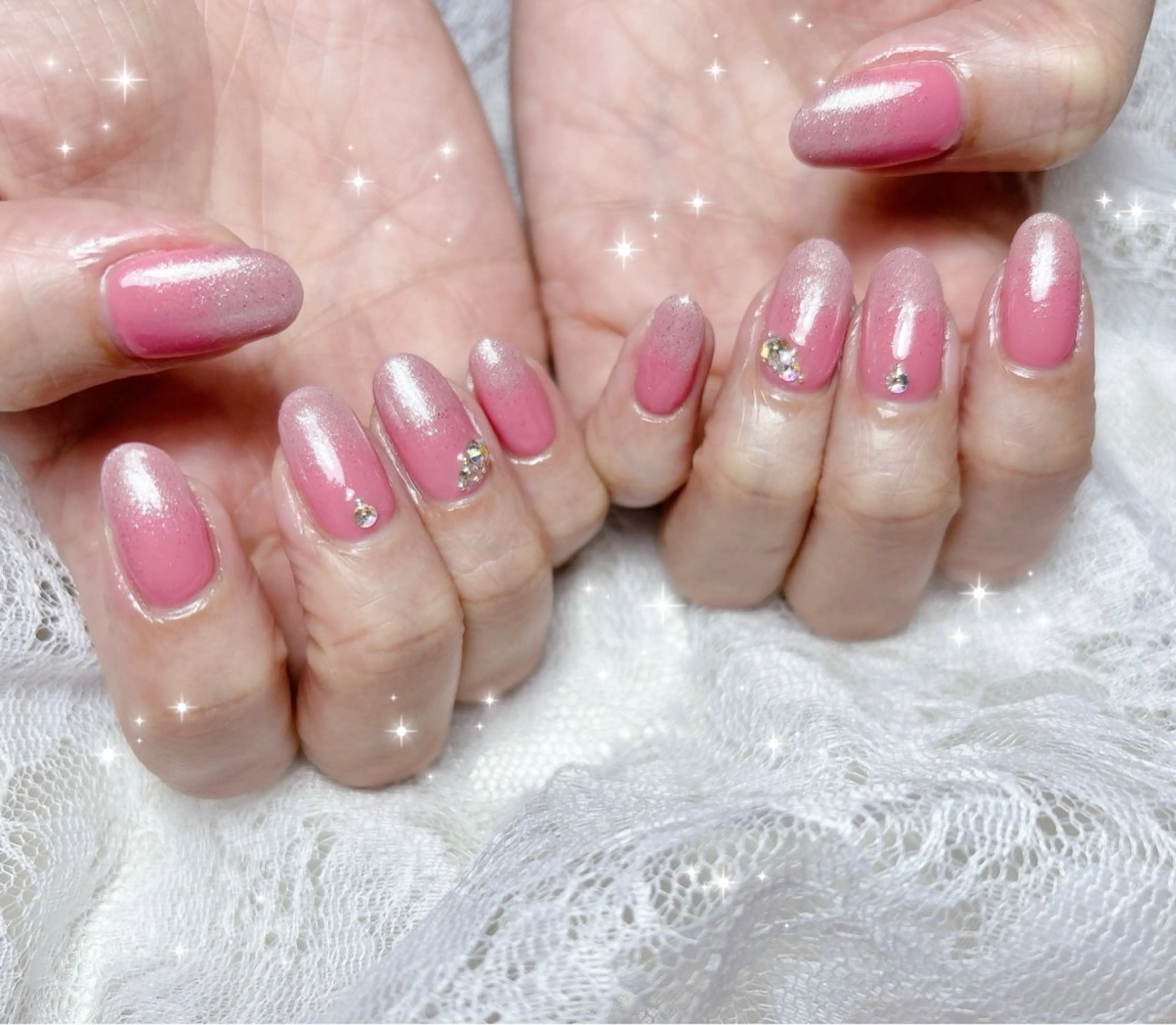 ネイル グラデーション ピンク 春ネイル ハンドネイル FLARE NAIL フレアネイルのネイルデザイン