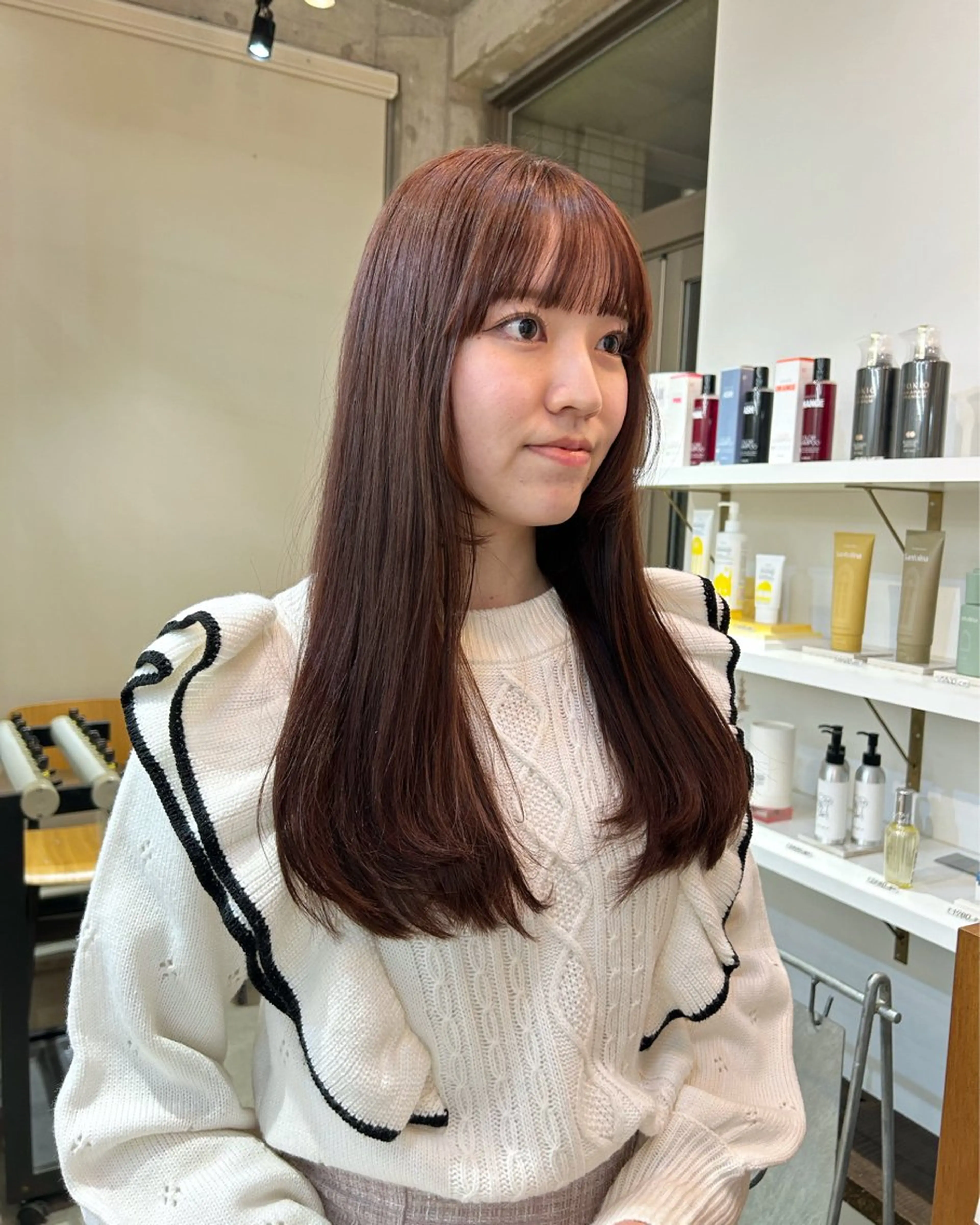 ロング カラー ブラウンカラー ピンクカラー ピンクブラウン OLSEN D.B.A BALLOON HAIR所属・表参道OLSEN✂︎ nanamiのヘアスタイル