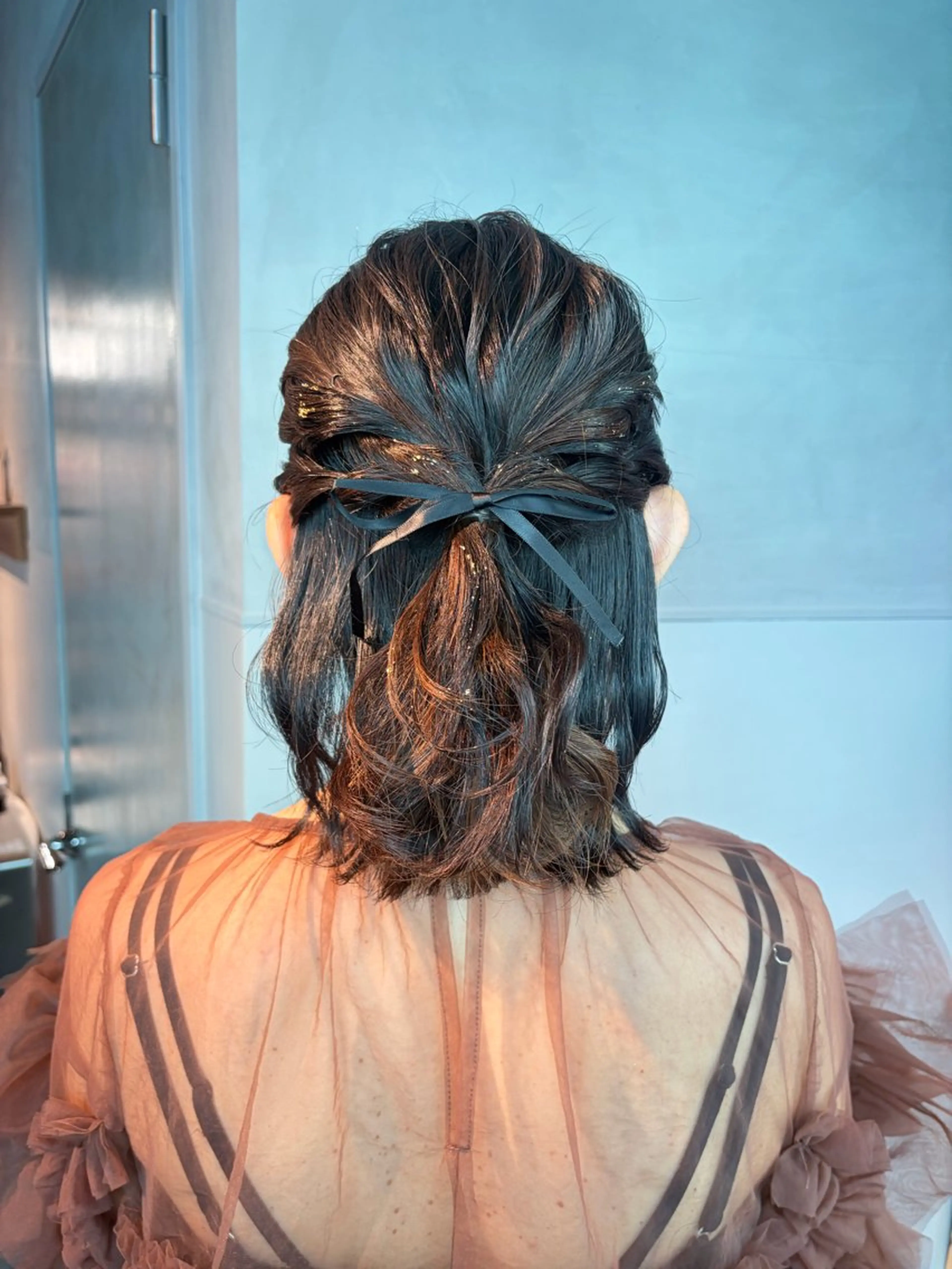 ミディアム ヘアアレンジ ハーフアップ ボブ インナーカラー🎀/ Yuzukiのヘアスタイル