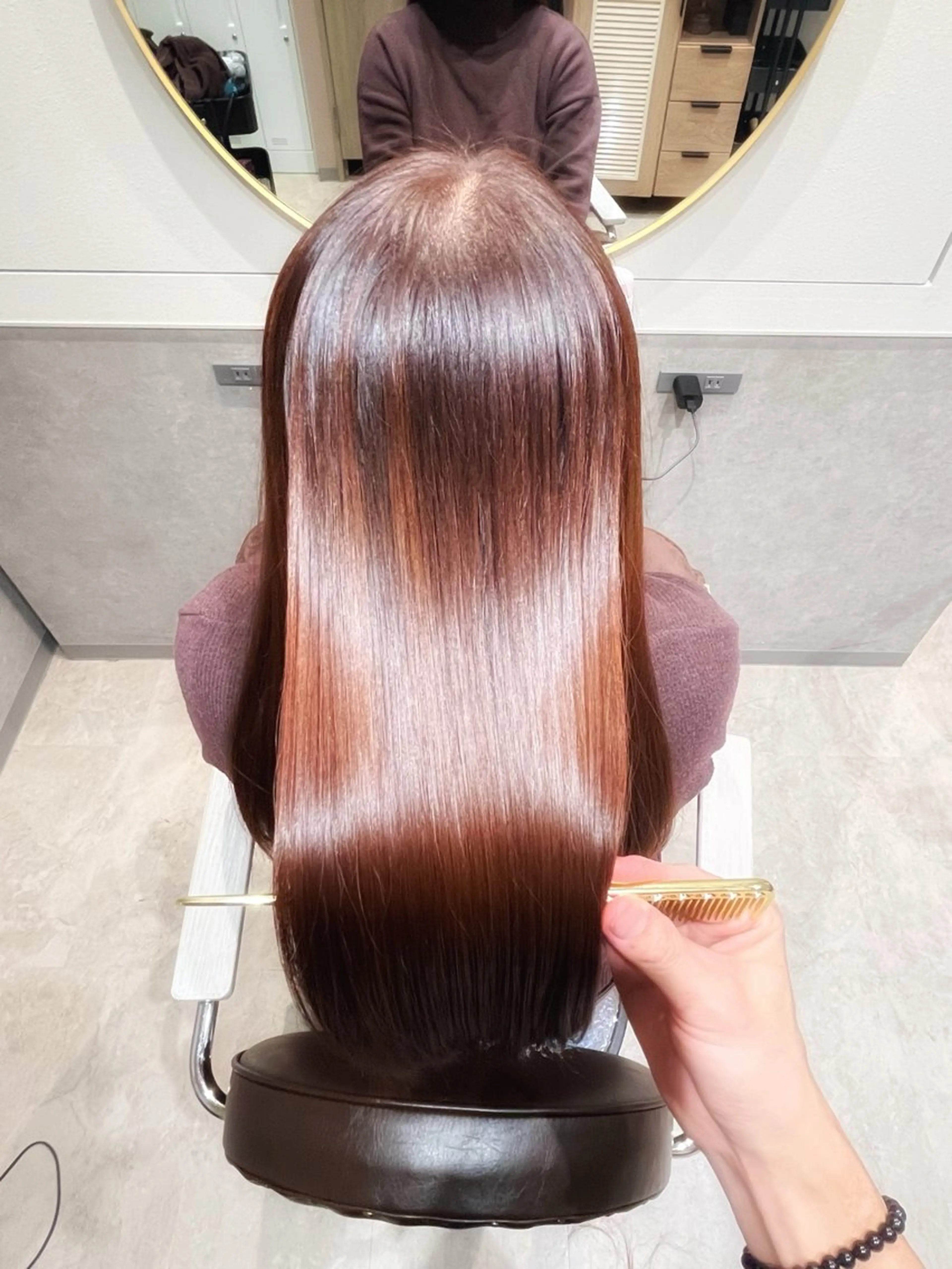 ミディアム カット ヘアカラー 縮毛矯正 トリートメント 銀座⭐️髪質改善⭐️ 平中　留生のヘアスタイル