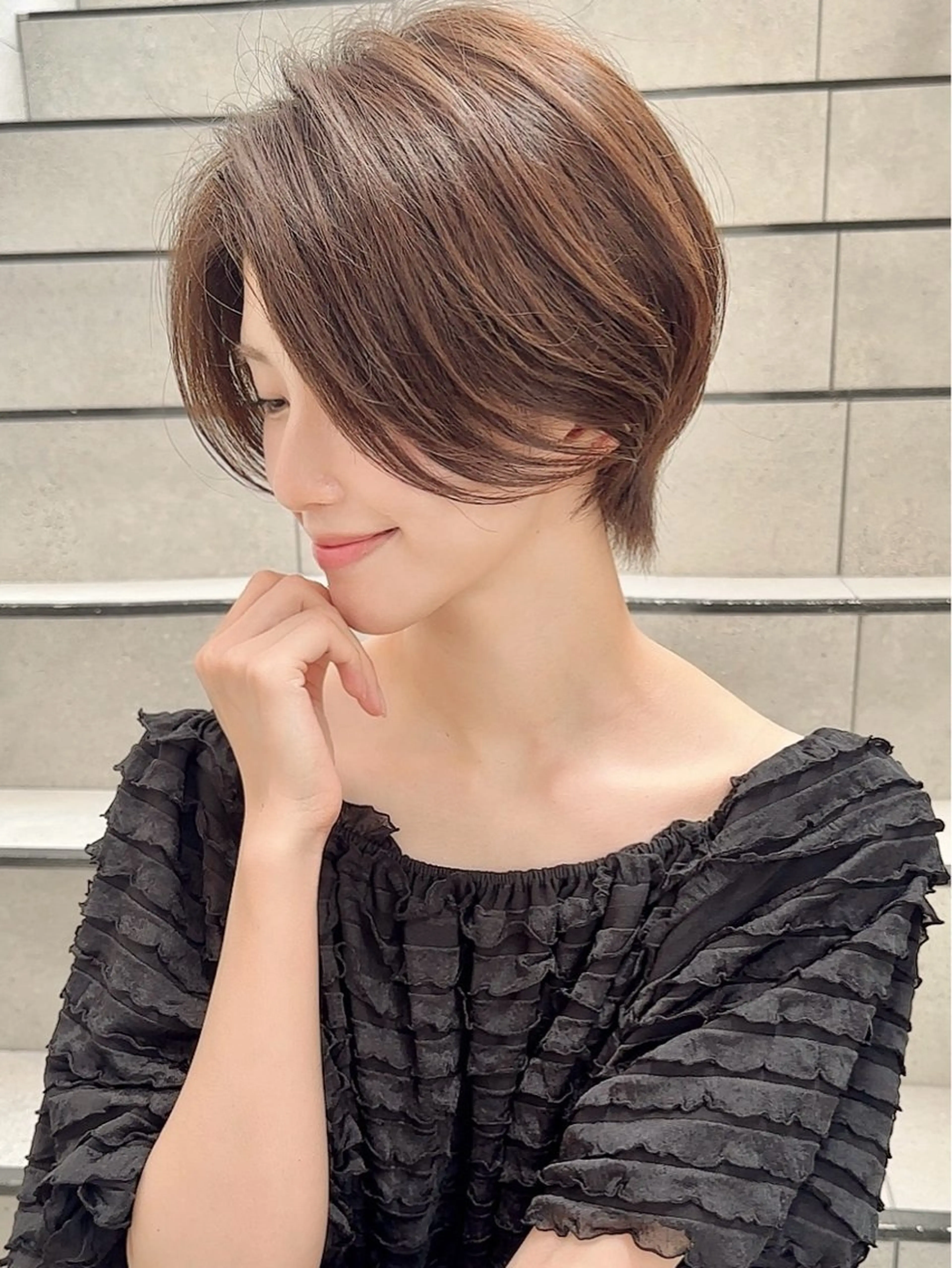 ショート カット ヘアカラー トリートメント レイヤー❣️縮毛矯正 川村利幸のヘアスタイル