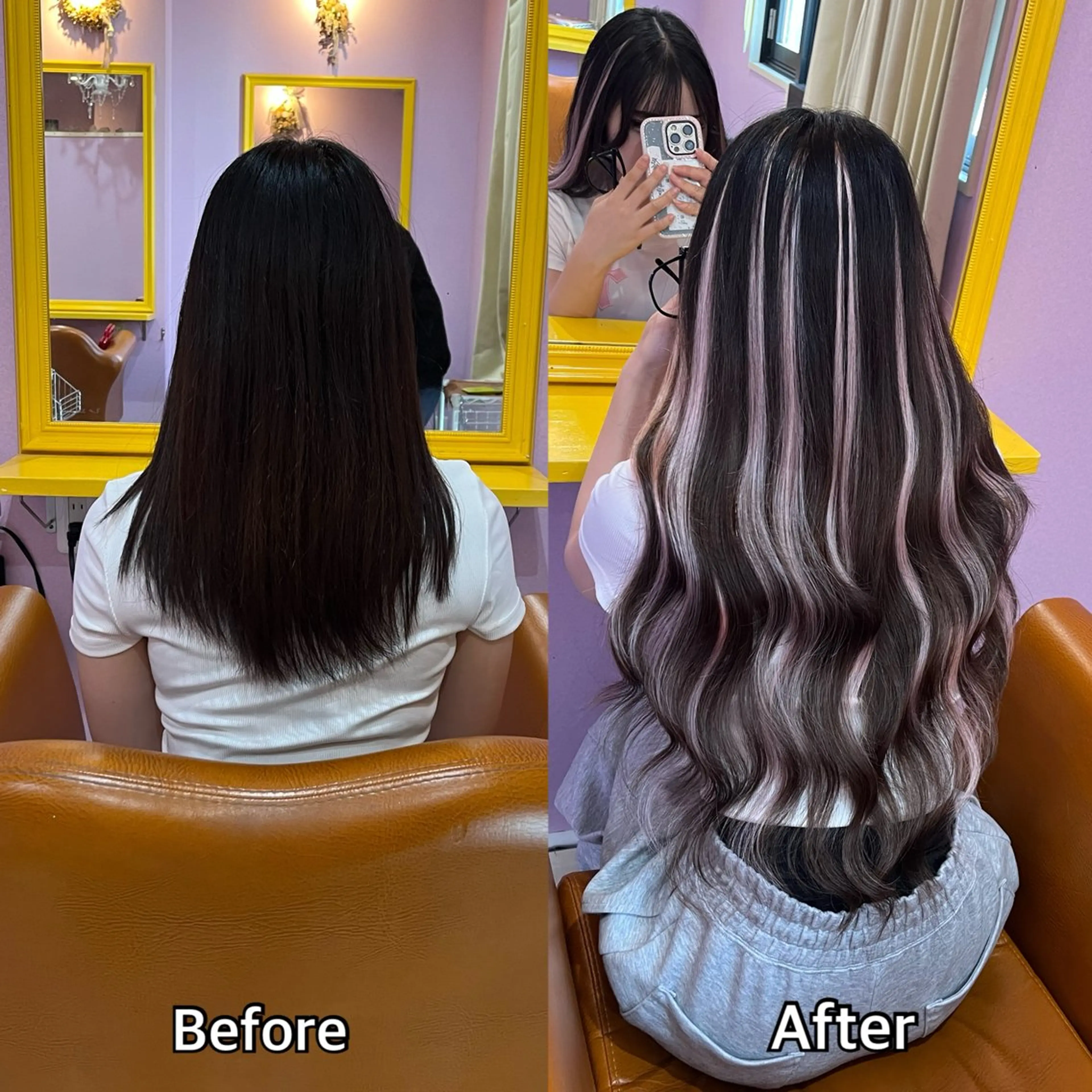 ロング シール+ちび編み込み エクステ梅田🐨のヘアスタイル