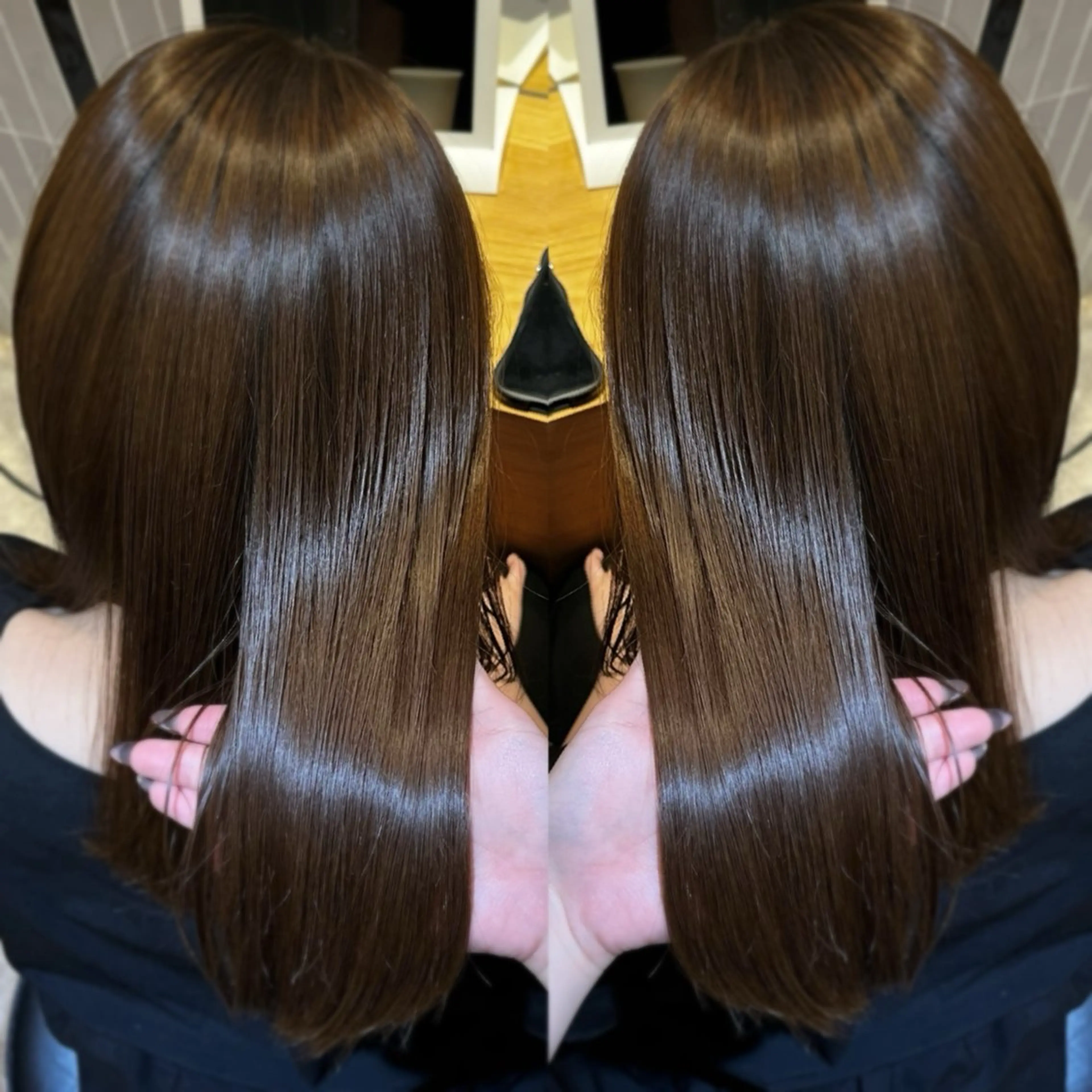 セミロング カラー ケアカラー 透明感カラー デザインカット 髪質改善 レイヤーカット ラフィスヘアードープ所属・👑髪質改善wカラー /ハイトーン/アユカのヘアスタイル