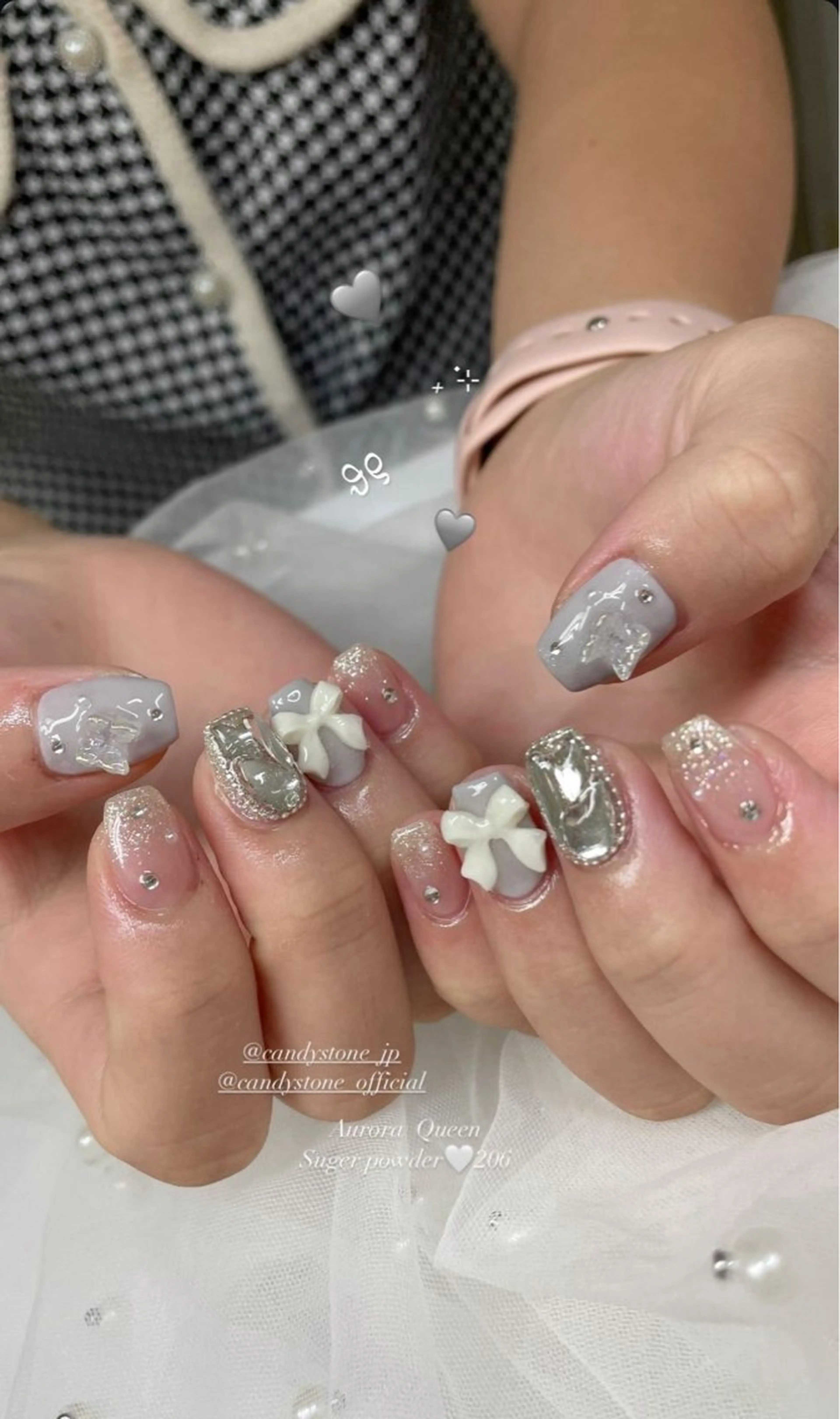 ネイル 韓国ネイル 持ち込み ニュアンスネイル ネイルチップ 冬ネイル RINN ANA.CHUOのネイルデザイン