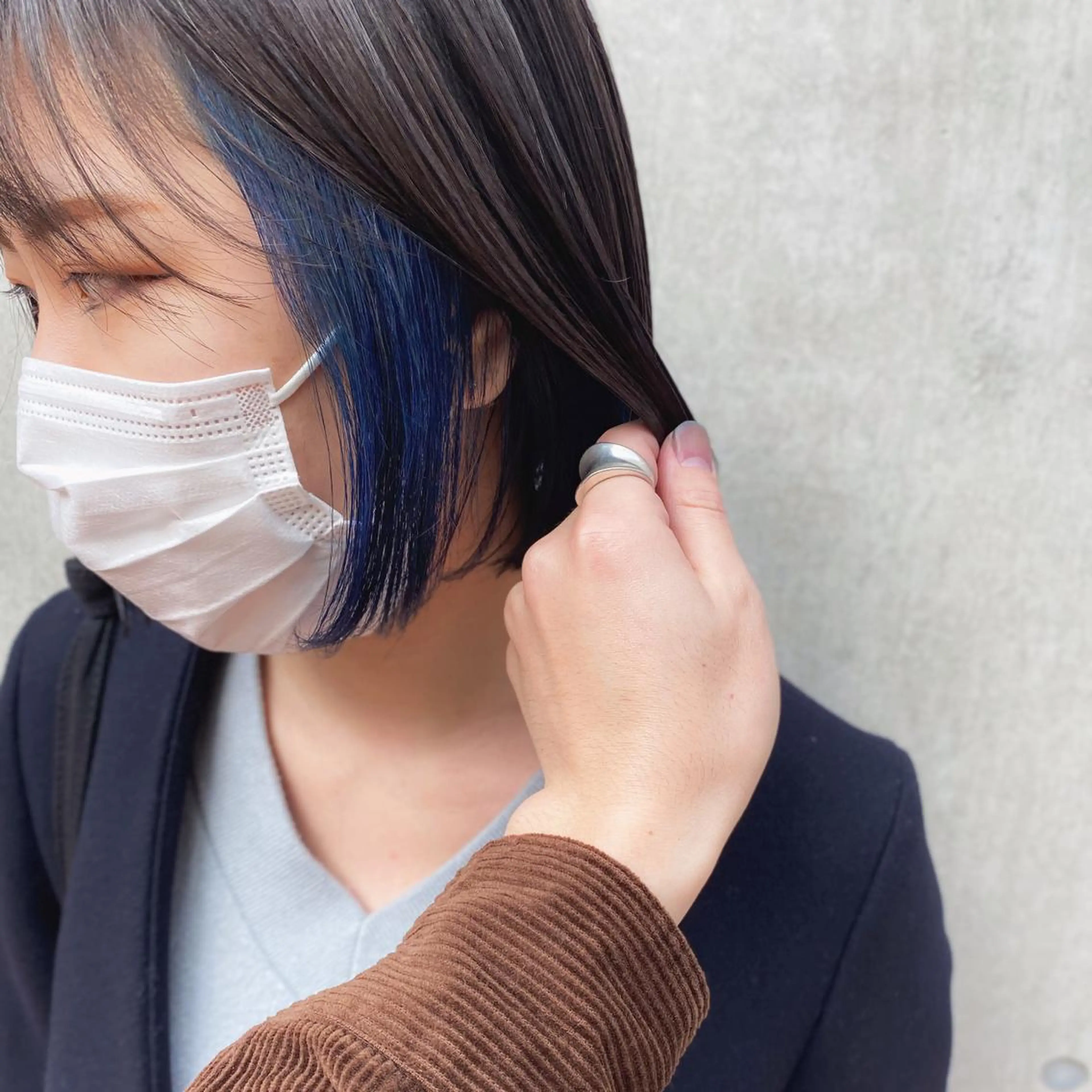 ミディアム カラー インナーカラー ボブ 竹内啓太 ボブのヘアスタイル