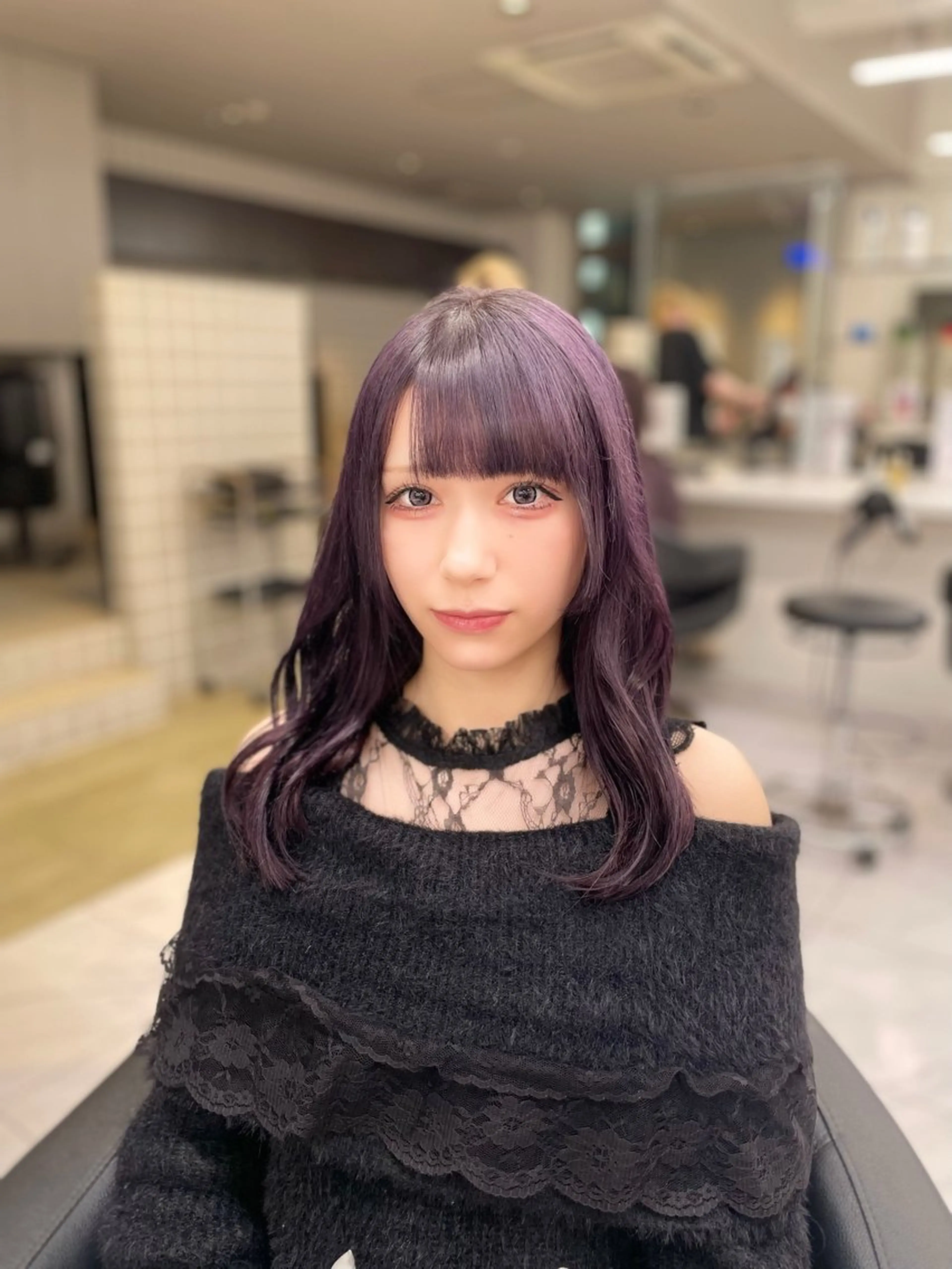 セミロング カラー 🎀暖色/ラベンダー /paru🤍のヘアスタイル