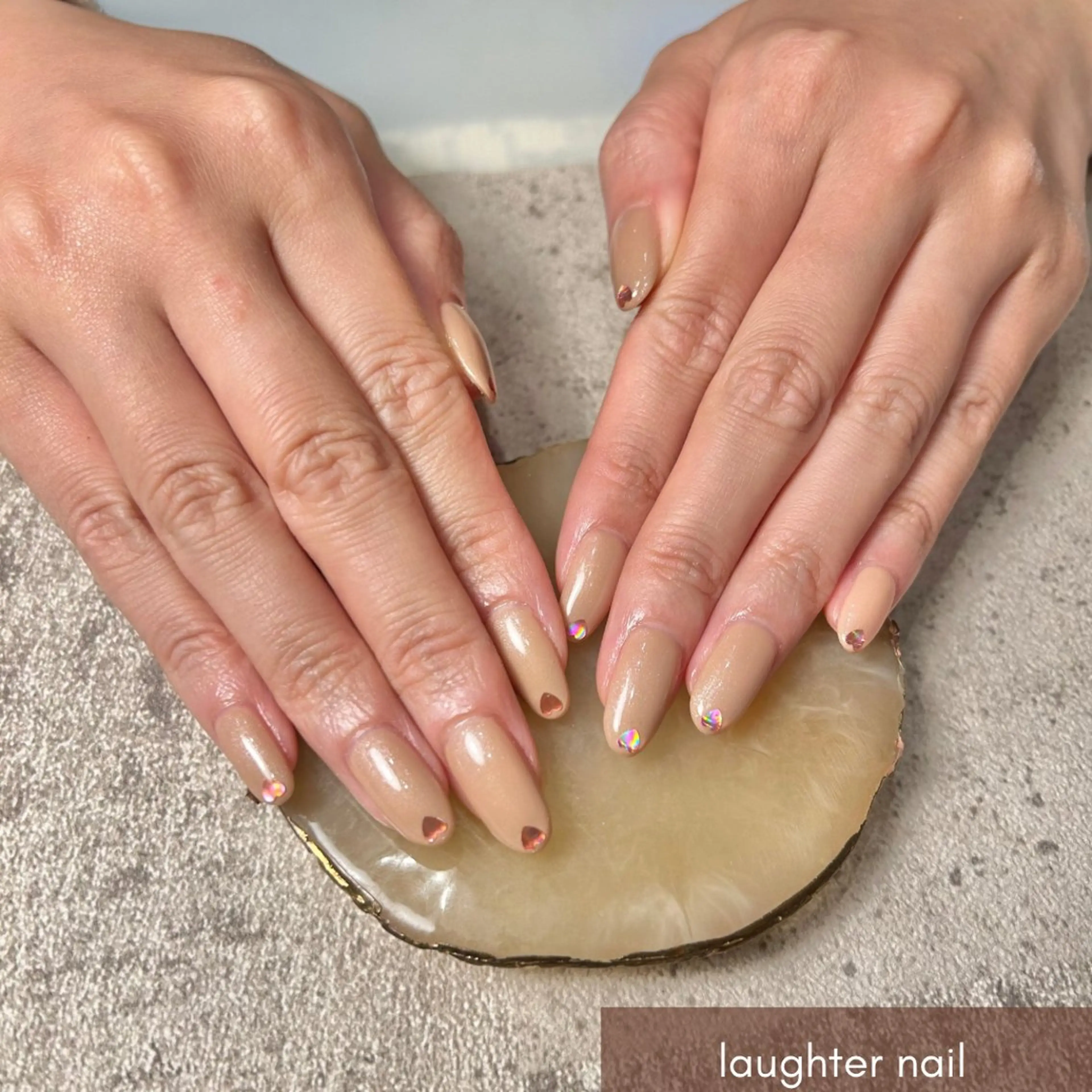 ネイル アートネイル ジェルネイル ハート ワンカラーネイル シンプルネイル ハンドネイル laughter nailのネイルデザイン