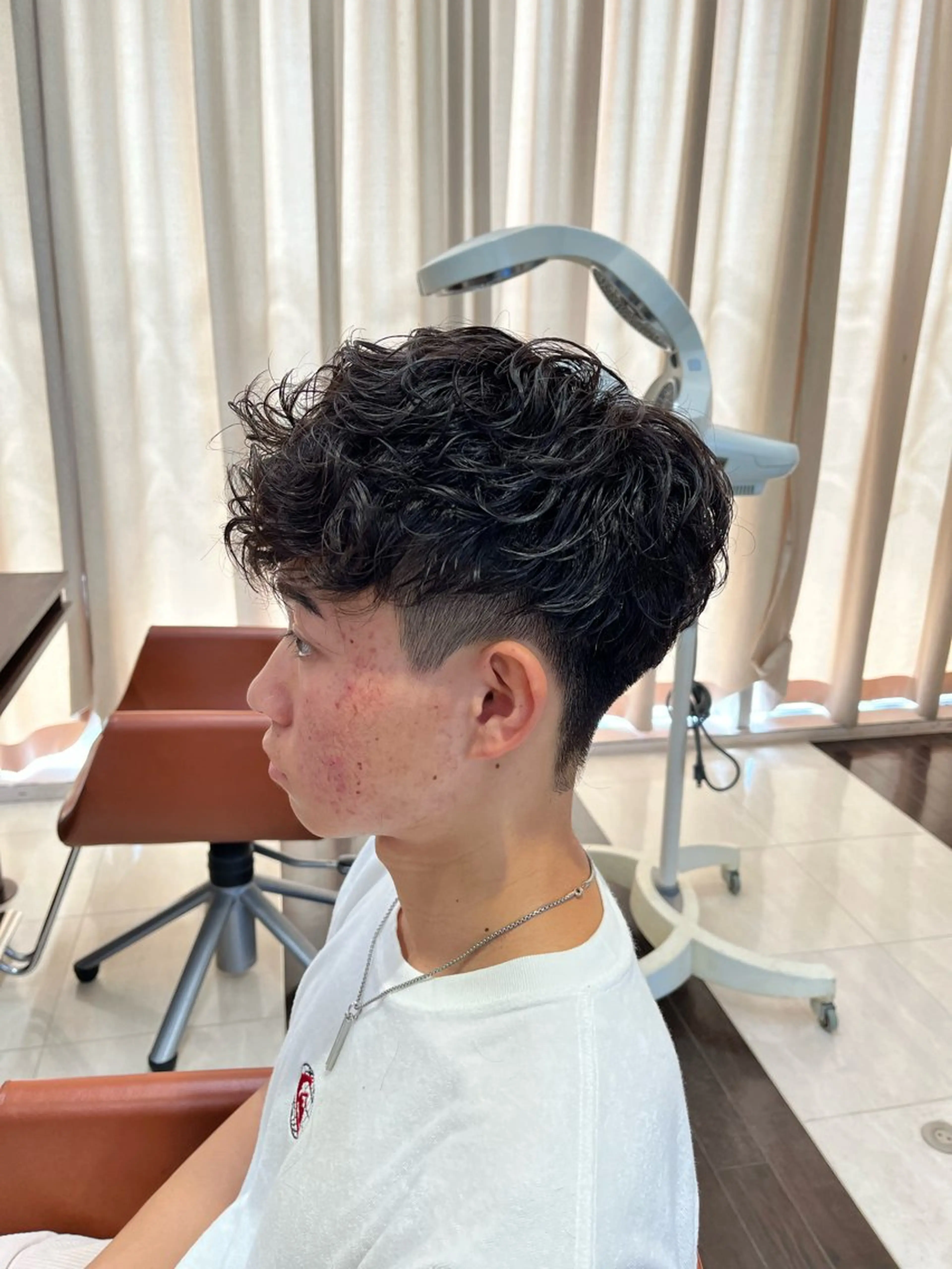 ショート パーマ メンズ スペインカール AROH  men's cut&men's perm 船橋店所属・🧊メンズ特化🧊 高木航希のヘアスタイル