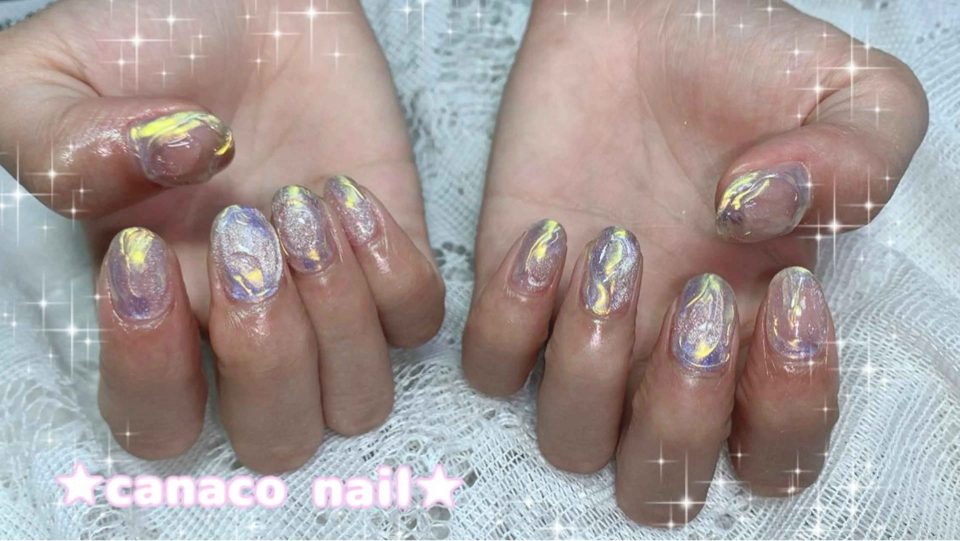 ネイル アートネイル オーロラネイル クリアネイル ジェルネイル マグネットネイル ハンドネイル ハンドケア Felice所属・ベテランネイル cnc nailのネイルデザイン