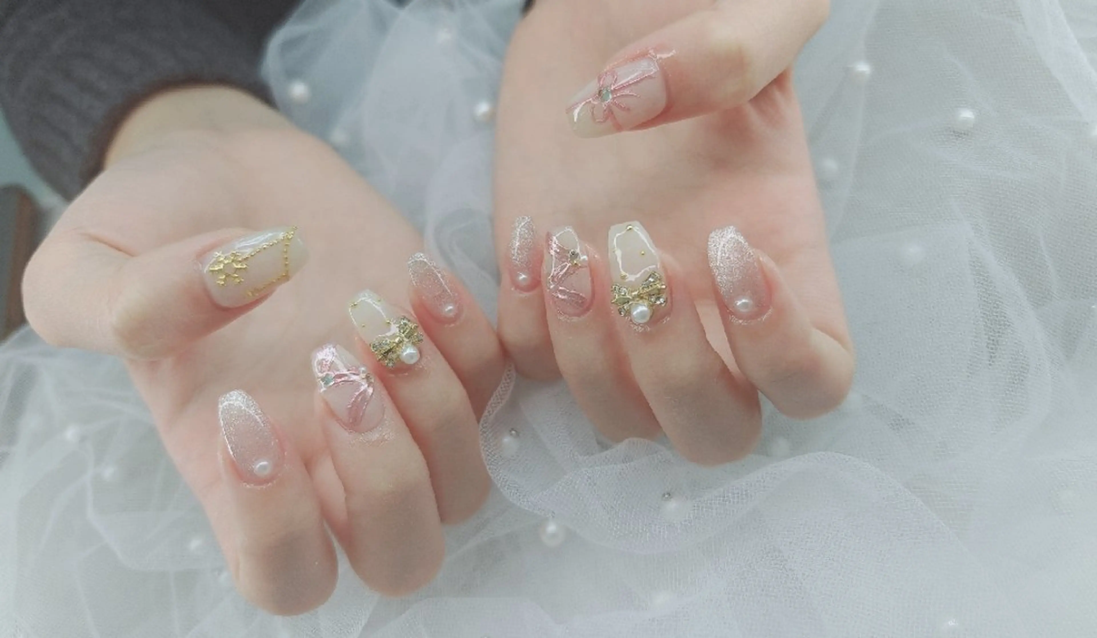 ネイル べっ甲ネイル チークネイル フレンチネイル 韓国ネイル ニュアンスネイル ハンドネイル ♡Sherry  Nail♡のネイルデザイン