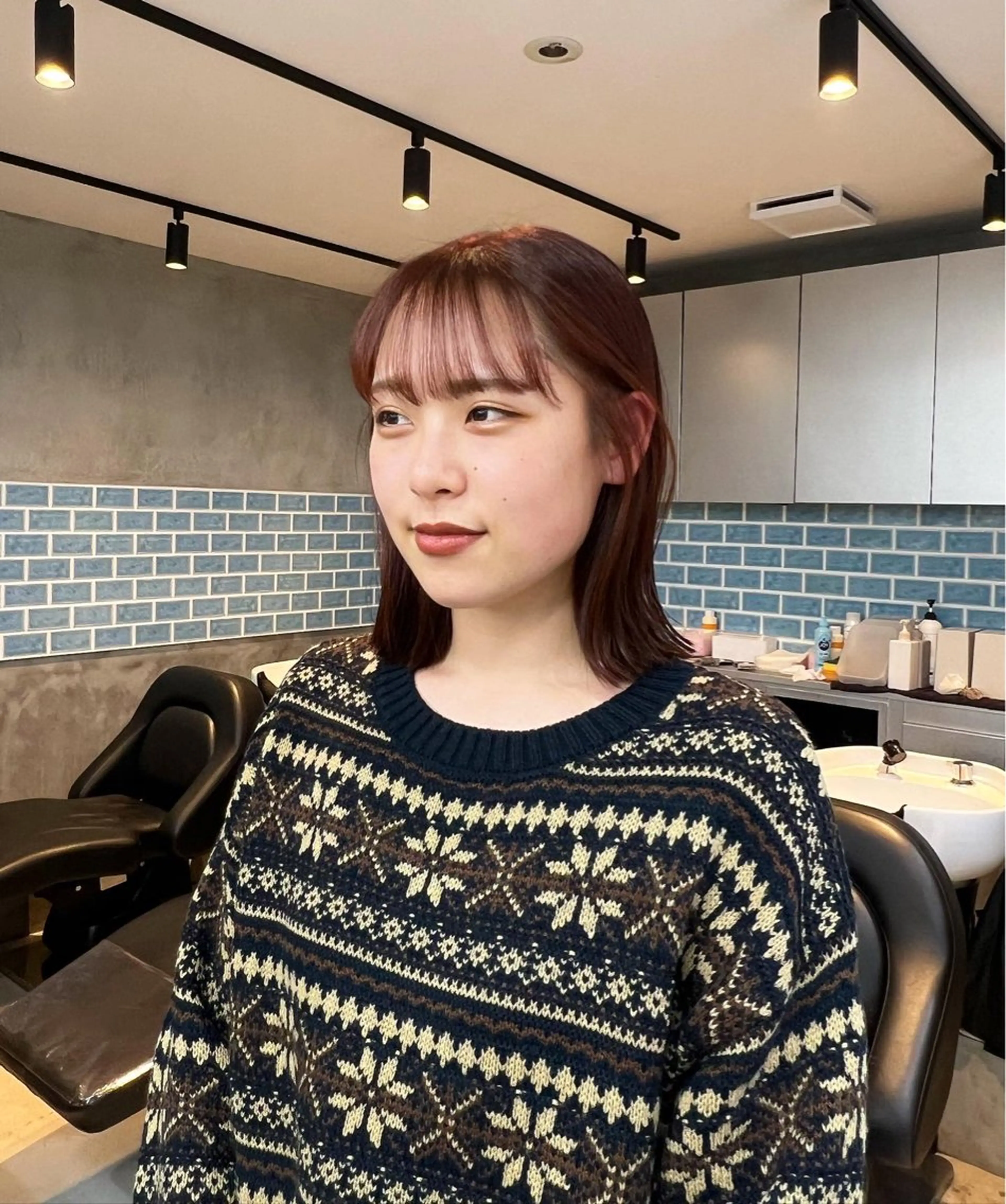 カラー ブリーチ ブラウンカラー ブリーチなしカラー オレンジ オレンジブラウン 韓国ヘア 🎀華澄のヘアスタイル