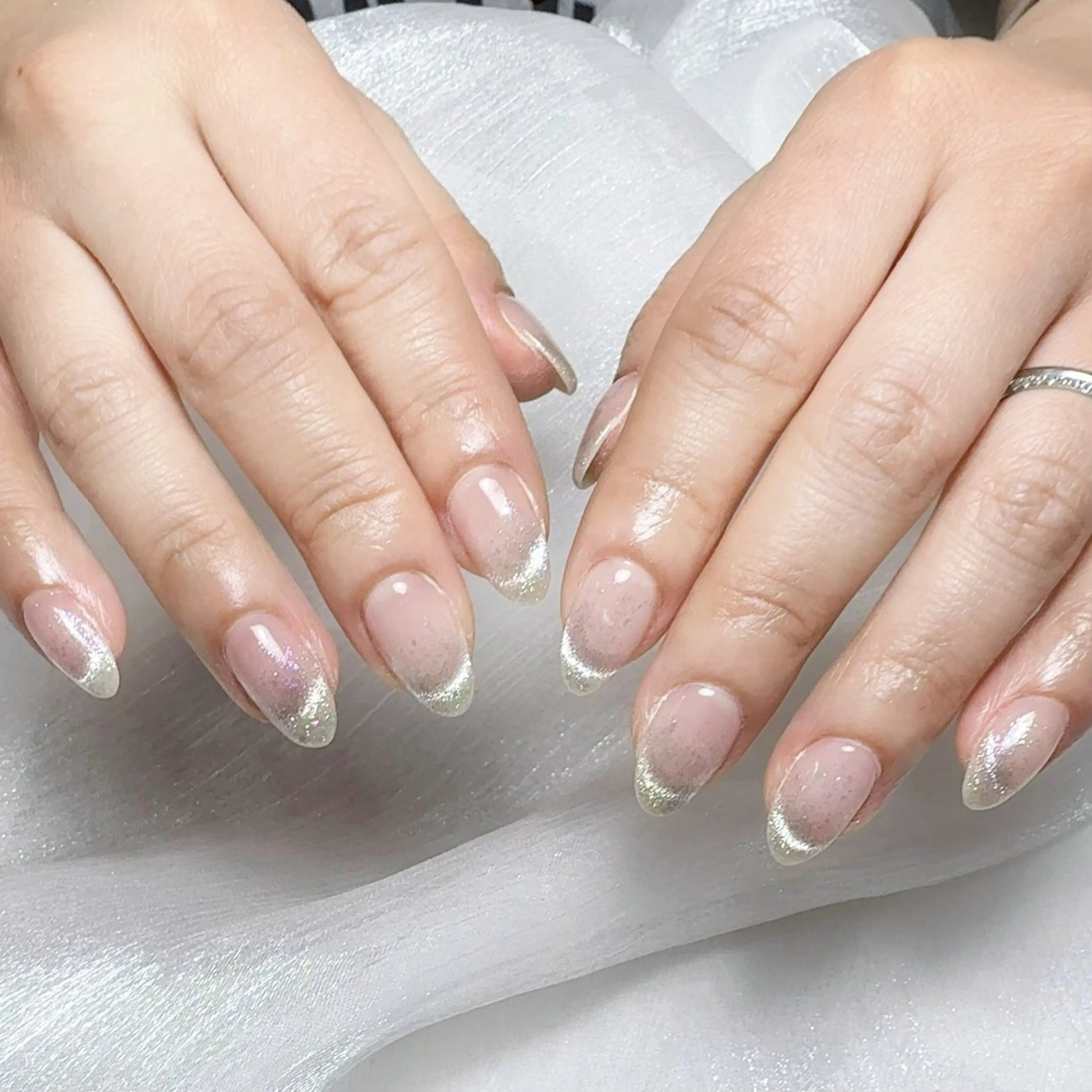 メンズ ネイル メンズ韓国風 アートネイル オーロラネイル ガーリー キラキラネイル ハンドネイル Nail salon 木にいるのネイルデザイン