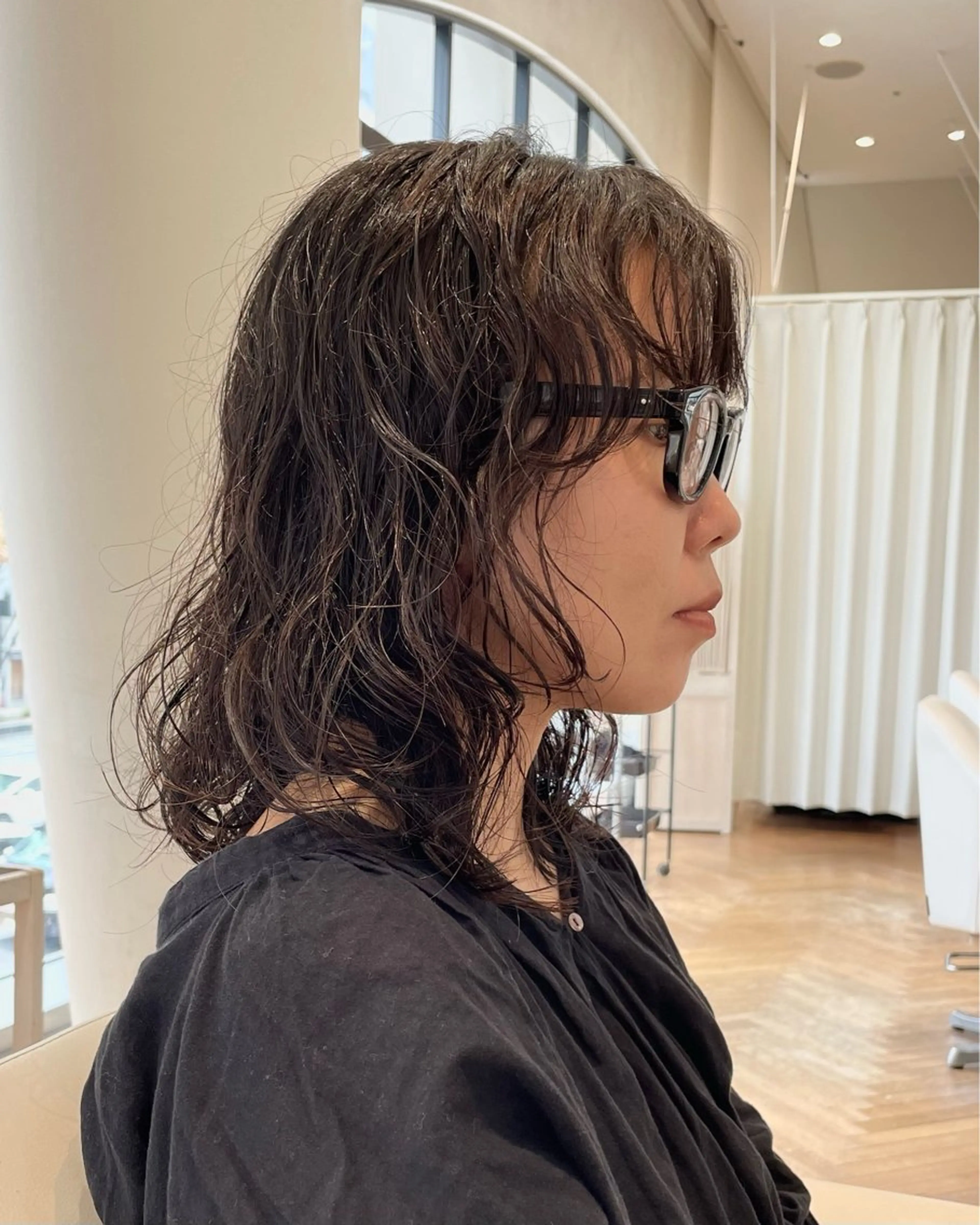 セミロング パーマ カット パーマ ELLE salon サエのヘアスタイル