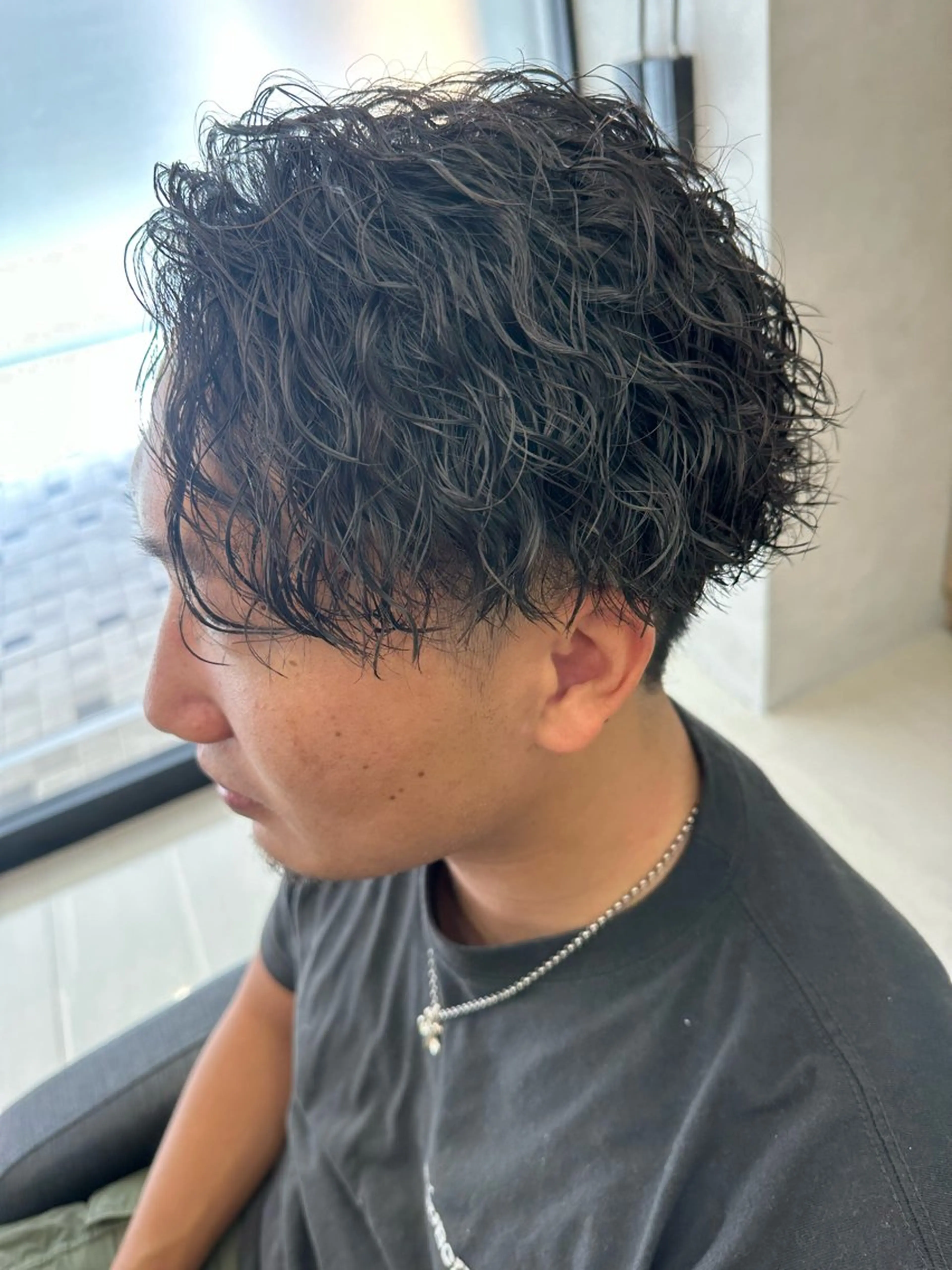 ショート パーマ メンズ メンズパーマ 波巻きパーマ 💈メンズ特化 美容師サキ💈のヘアスタイル