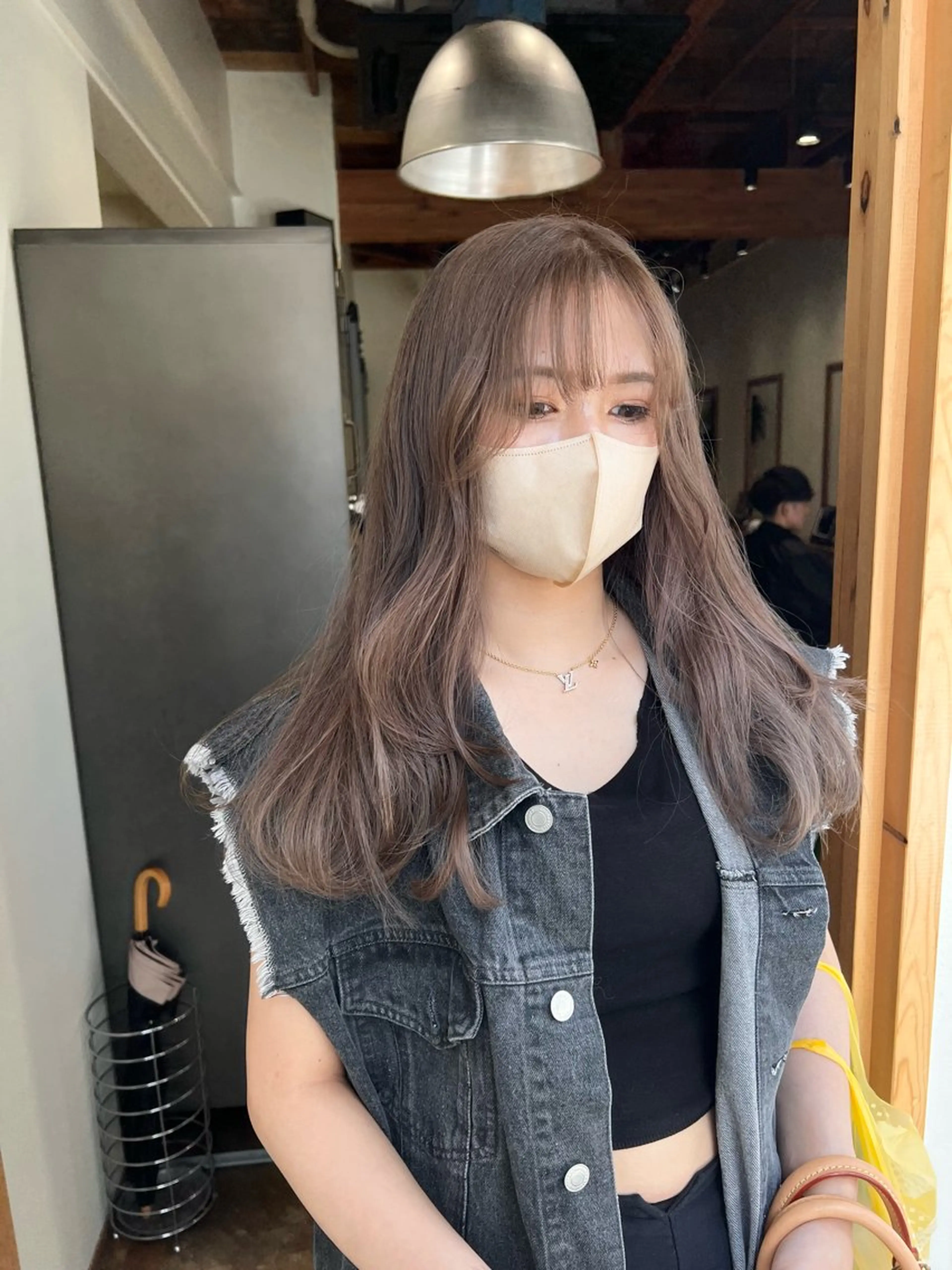 ロング カラー nishido ハイライト/メンズのヘアスタイル