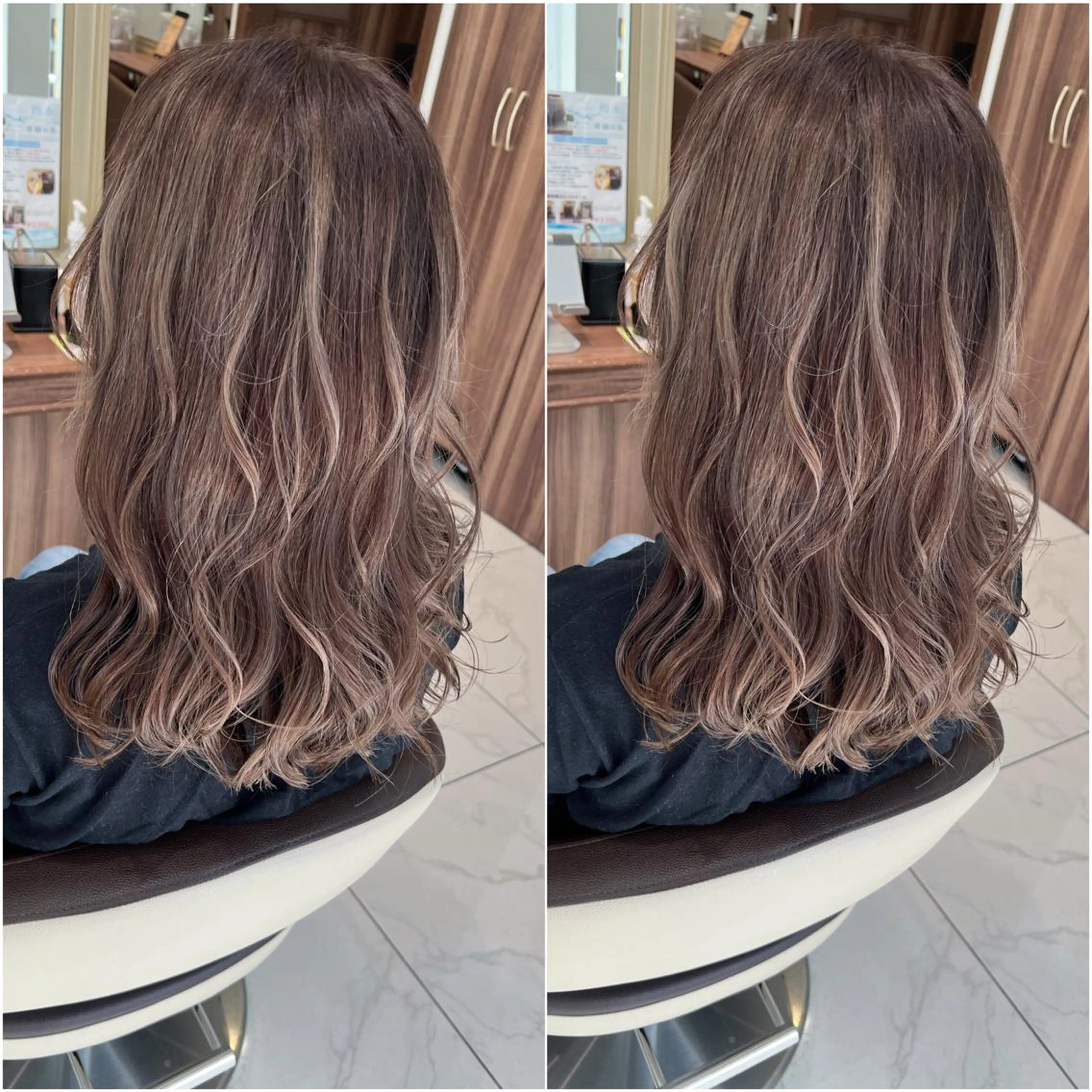 セミロング カラー 全席個室　暖色カラー Zina松園優香🌸のヘアスタイル