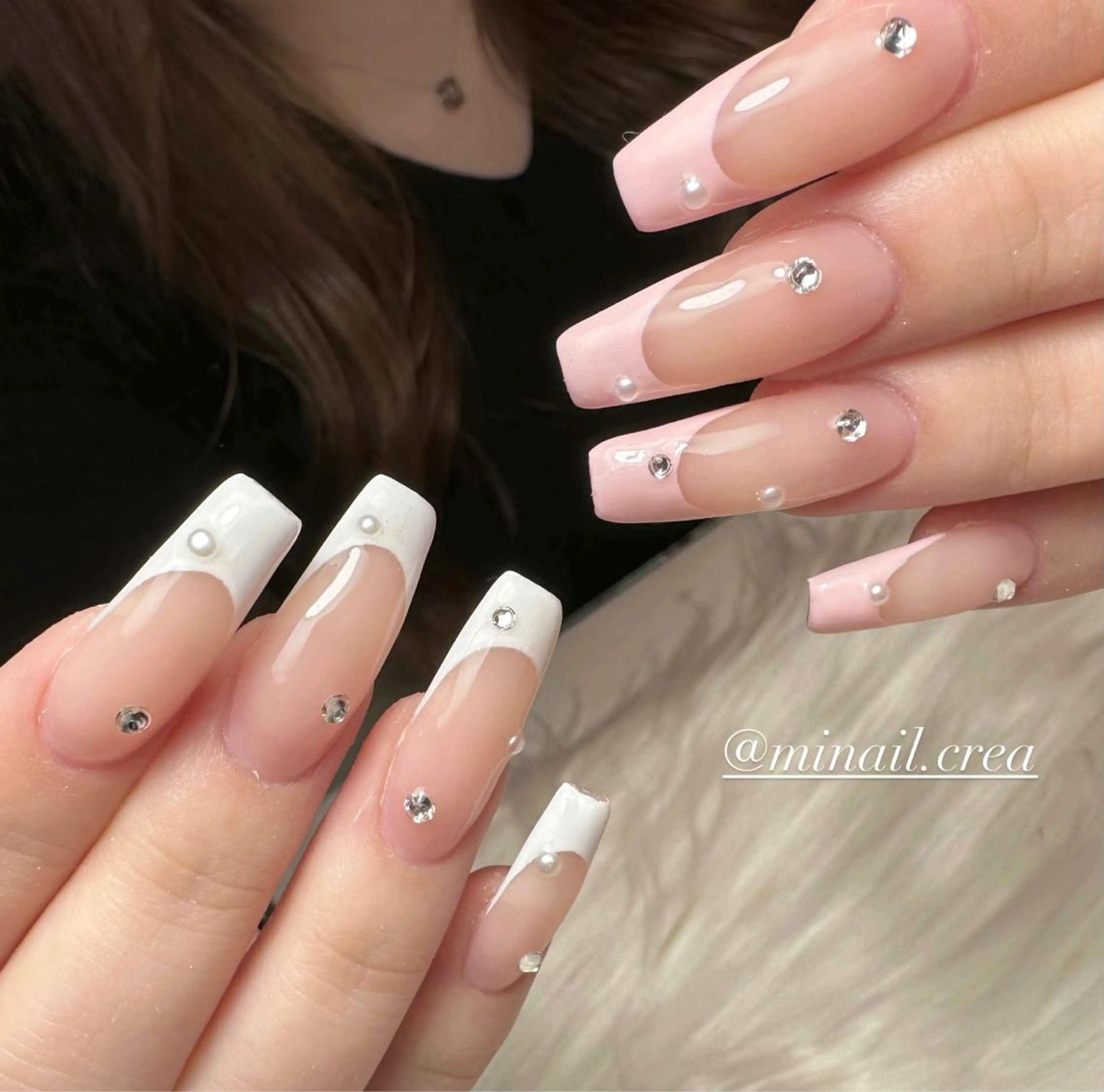 ネイル フレンチネイル ロングネイル スカルプネイル ハンドネイル CRéA　-private nailsalon-所属・CReA nailのネイルデザイン