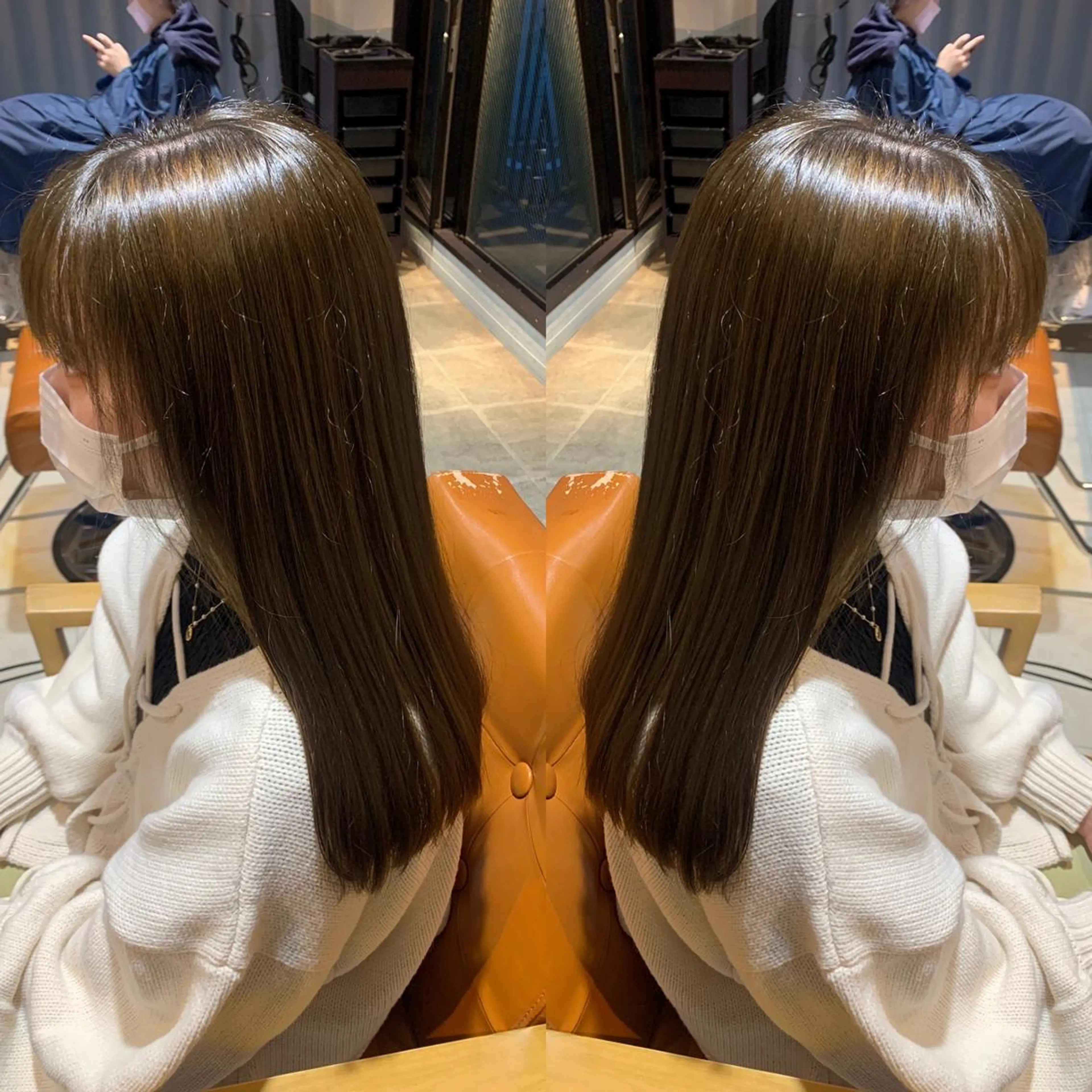 ロング カラー ベージュカラー オリーブベージュ 韓国🇰🇷 ✂︎hair 内田愛のヘアスタイル