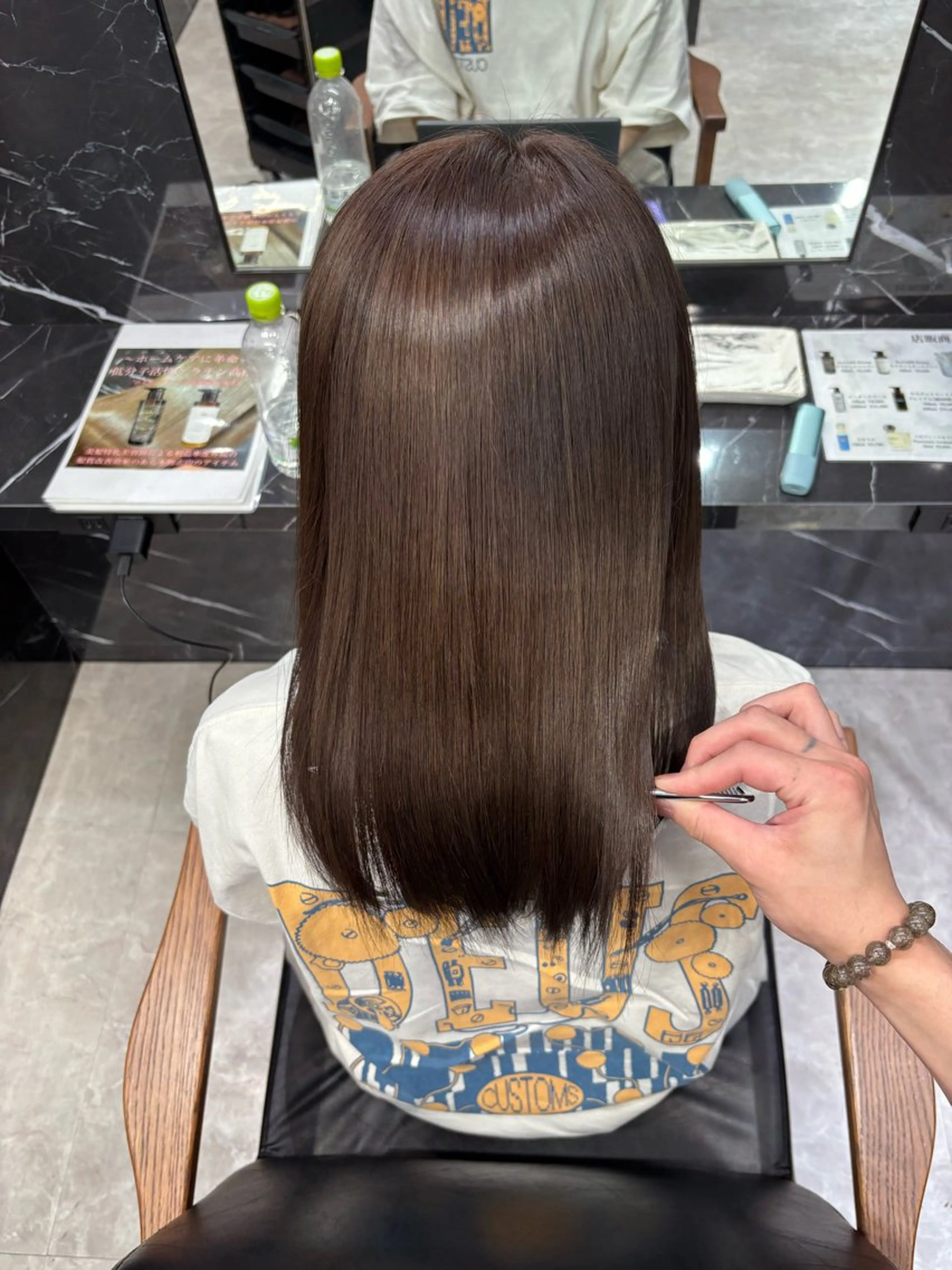 セミロング 髪質改善 トリートメント ヘアカラー トリートメント 大西 魁知のヘアスタイル