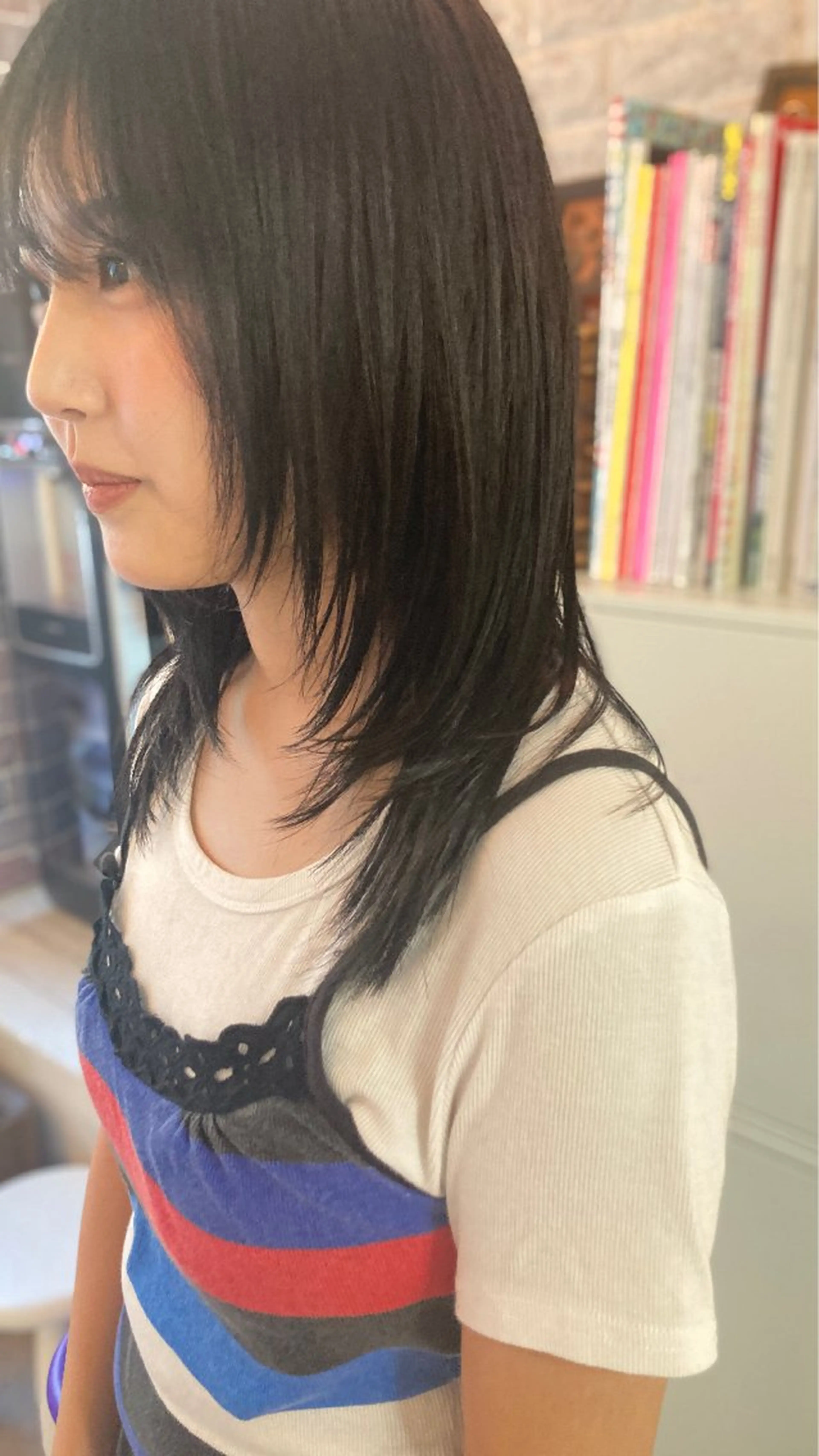 セミロング カラー ヘアカラー ウルフレイヤー エクステ/kokiのヘアスタイル