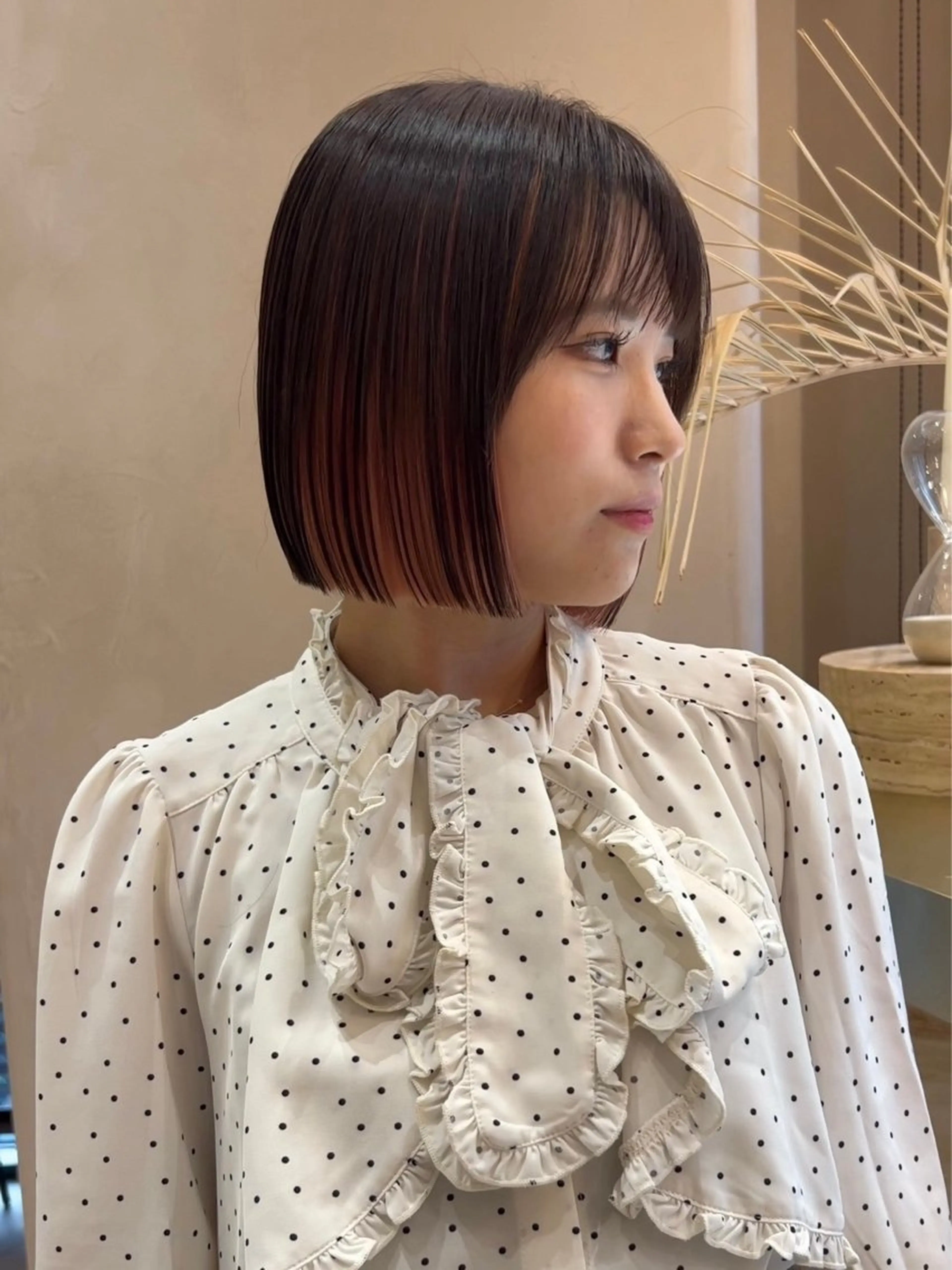 ショート カラー インナーカラー ボブ 渋谷/レイヤーボブ・ 韓国ボブ特化/楓のヘアスタイル