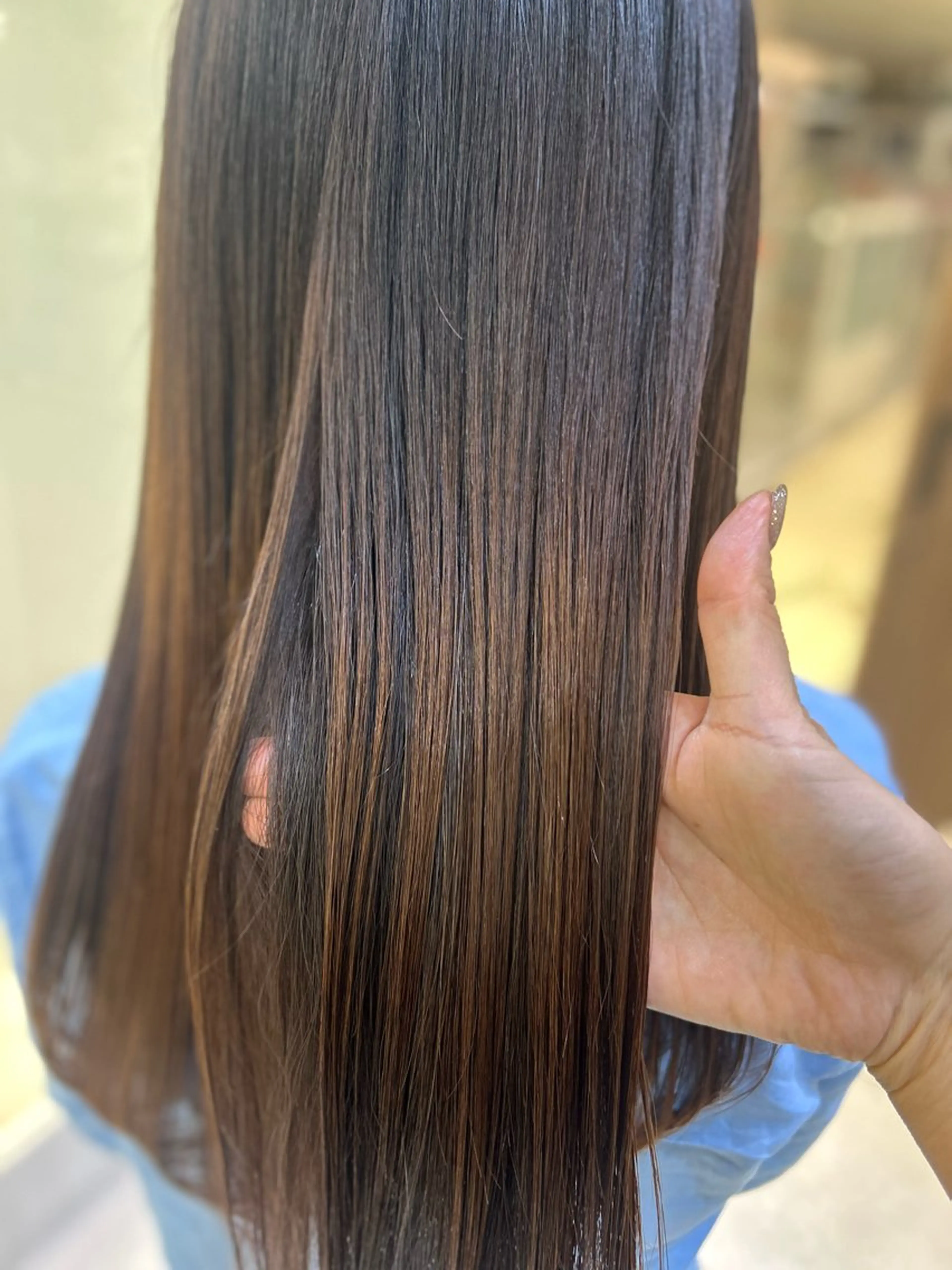 セミロング パーマ カット 縮毛矯正 トリートメント 髪質改善/縮毛矯正 ササキナツミのヘアスタイル