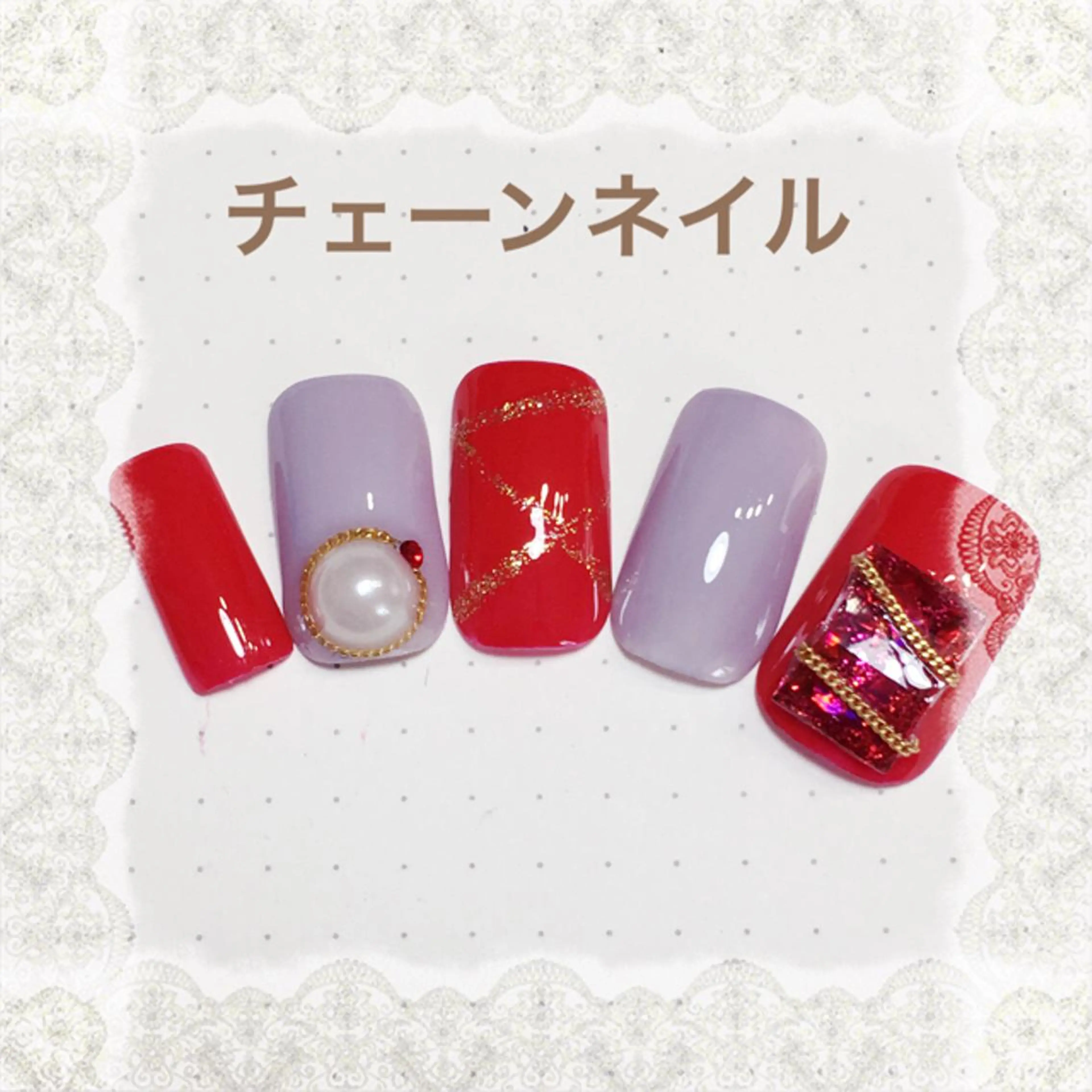 ネイル ストーンネイル corazon所属・ネイリスト aicoのネイルデザイン