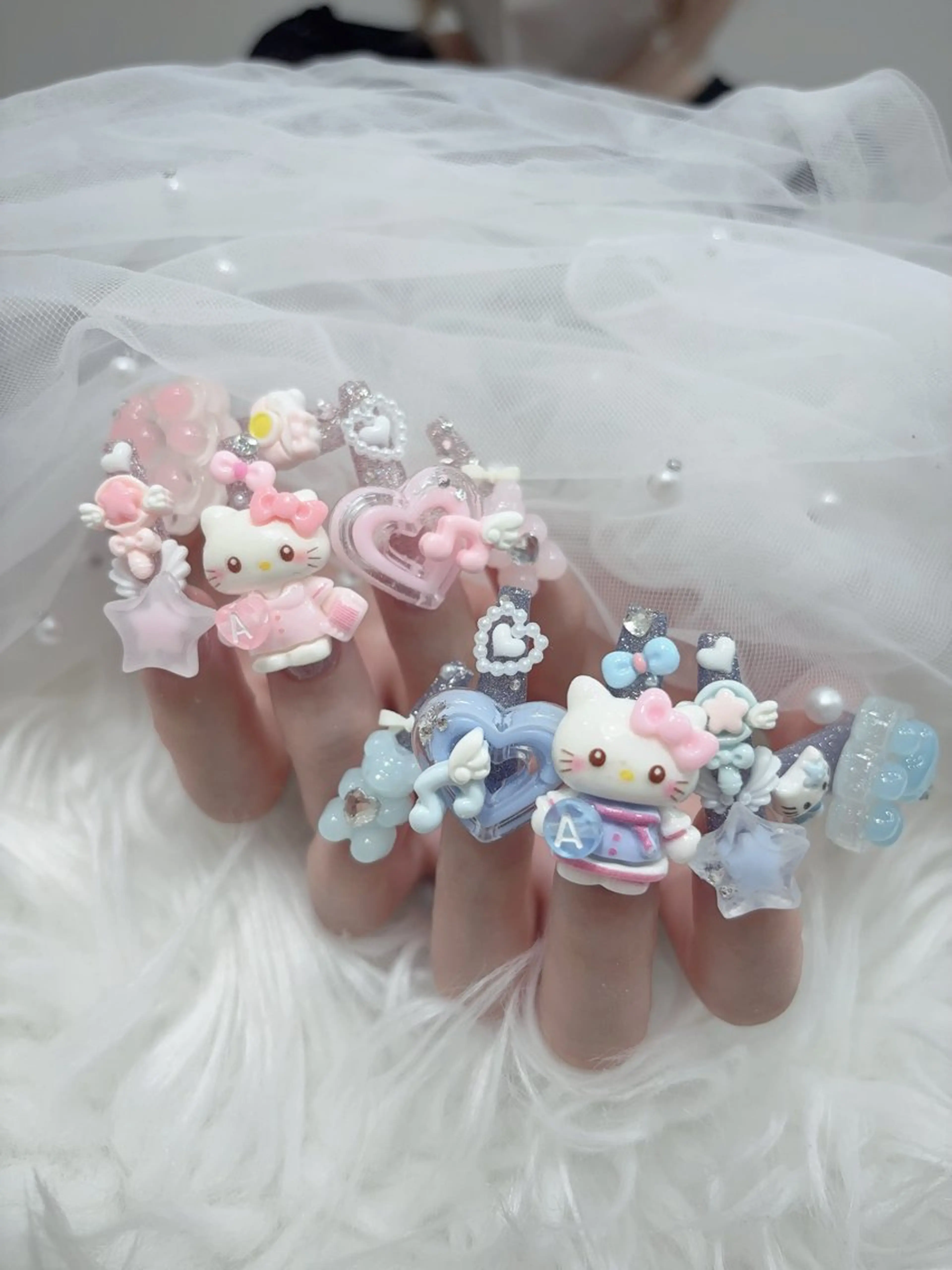 ネイル ハロウィン キラキラネイル 韓国ネイル スカルプネイル ハンドネイル MoMoA Nail ネイル長さ出し専門店のネイルデザイン