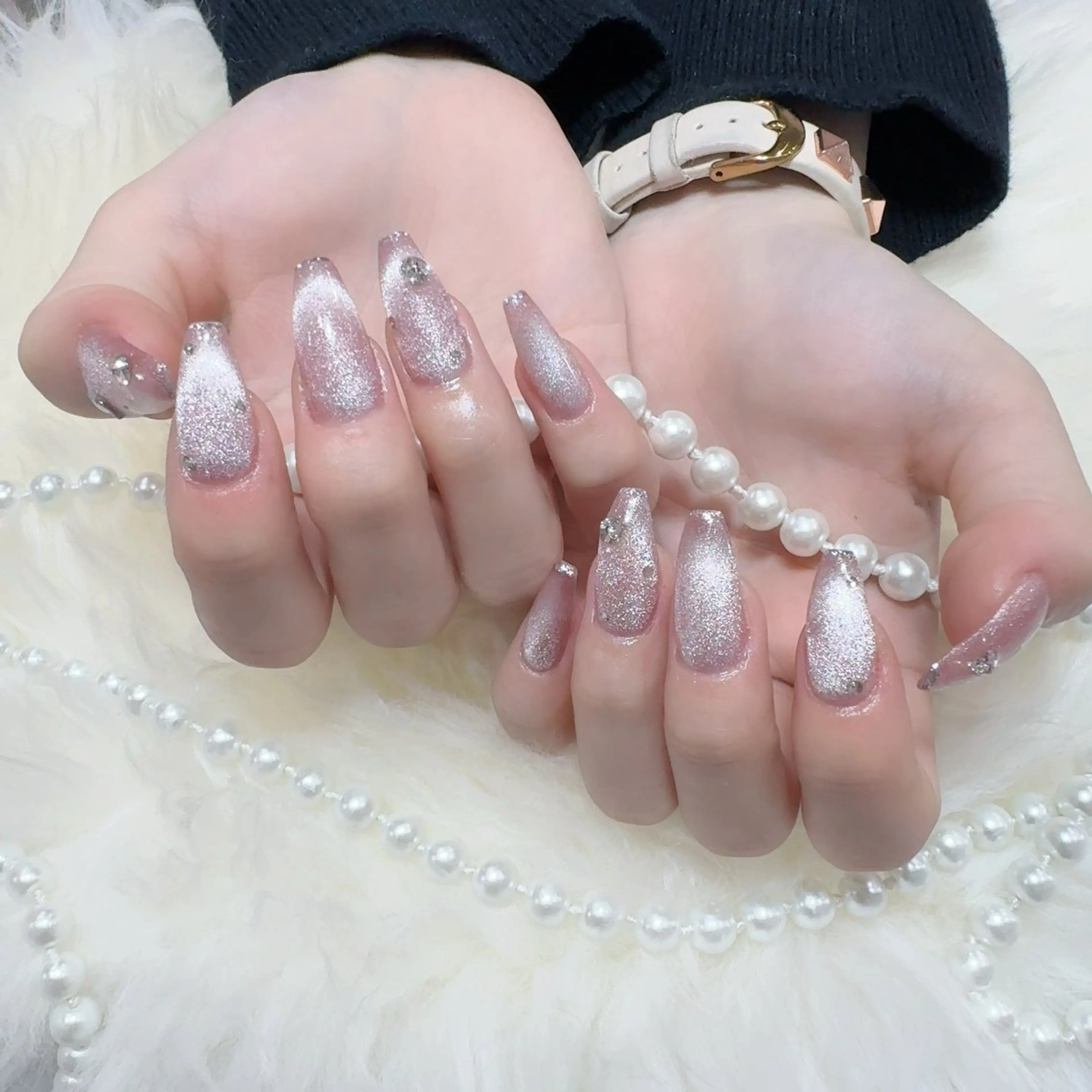 ネイル アートネイル フラッシュネイル フレンチネイル ジェルネイル ガラスフレンチ ハンドネイル You&Me Yukiのネイルデザイン