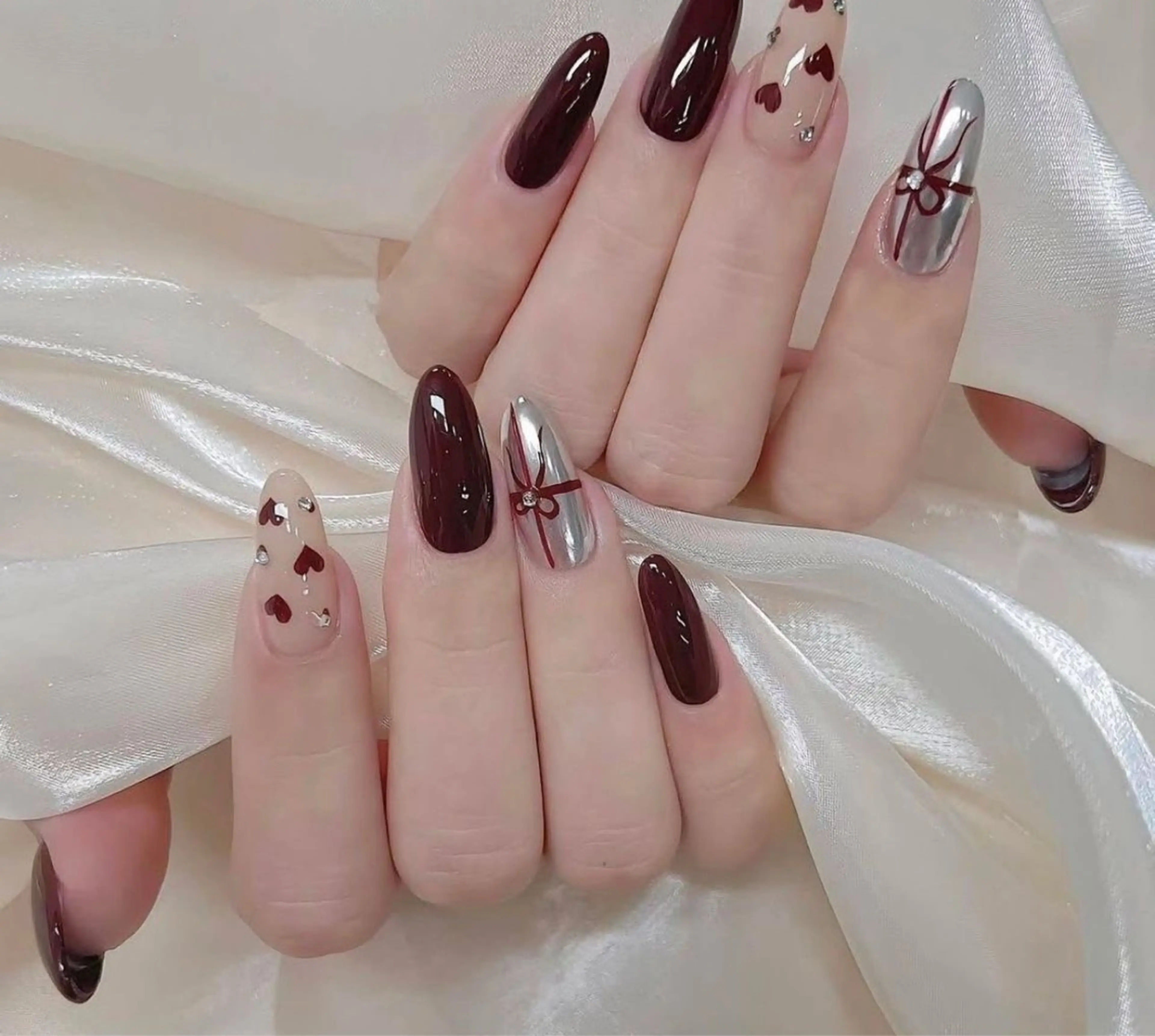 ネイル ハンドネイル 🎀PG🩵 ネイルサロンのネイルデザイン