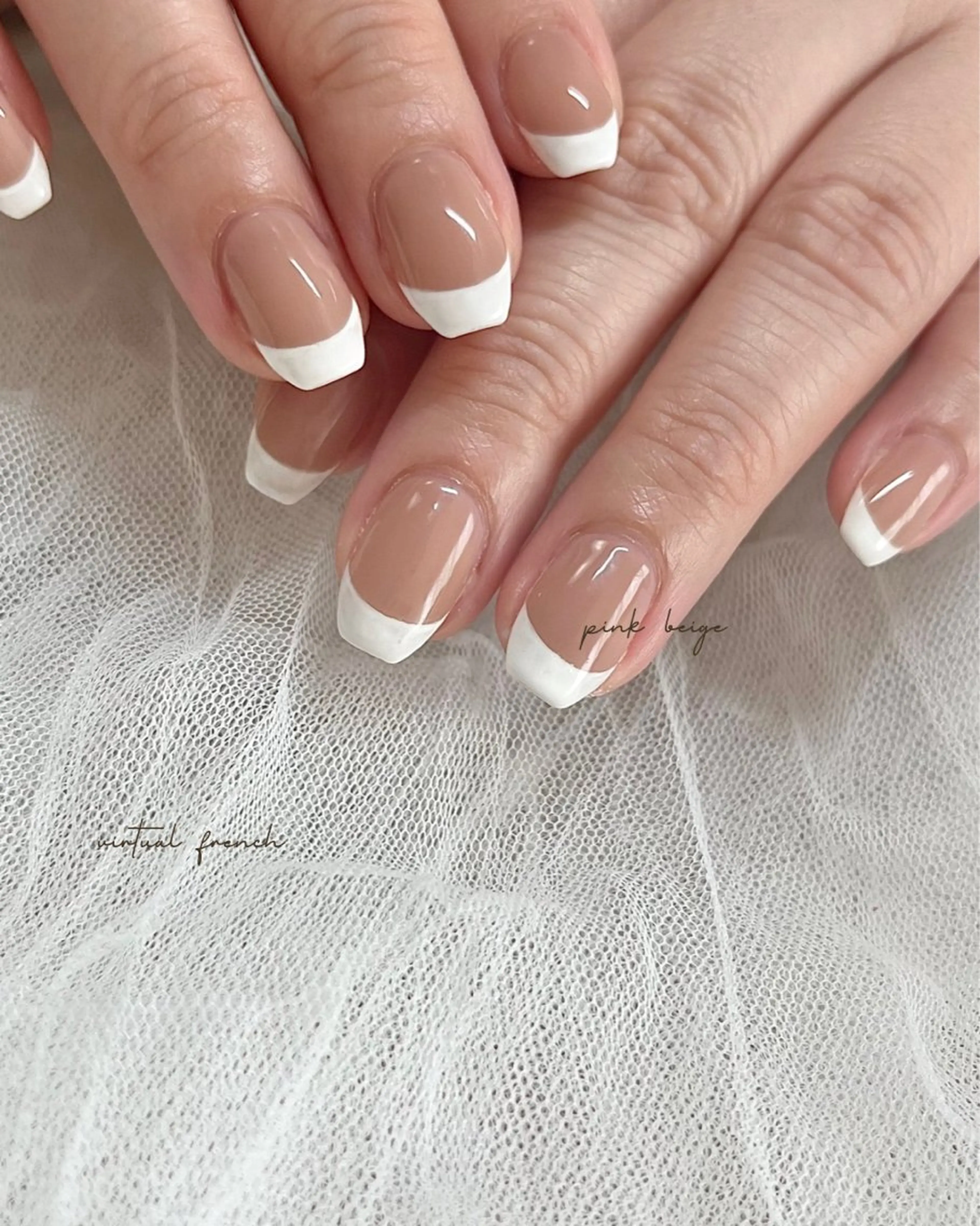 ネイル ダブルフレンチ フレンチネイル 卒業式 ピンク ピンクベージュ nail salon slothのネイルデザイン