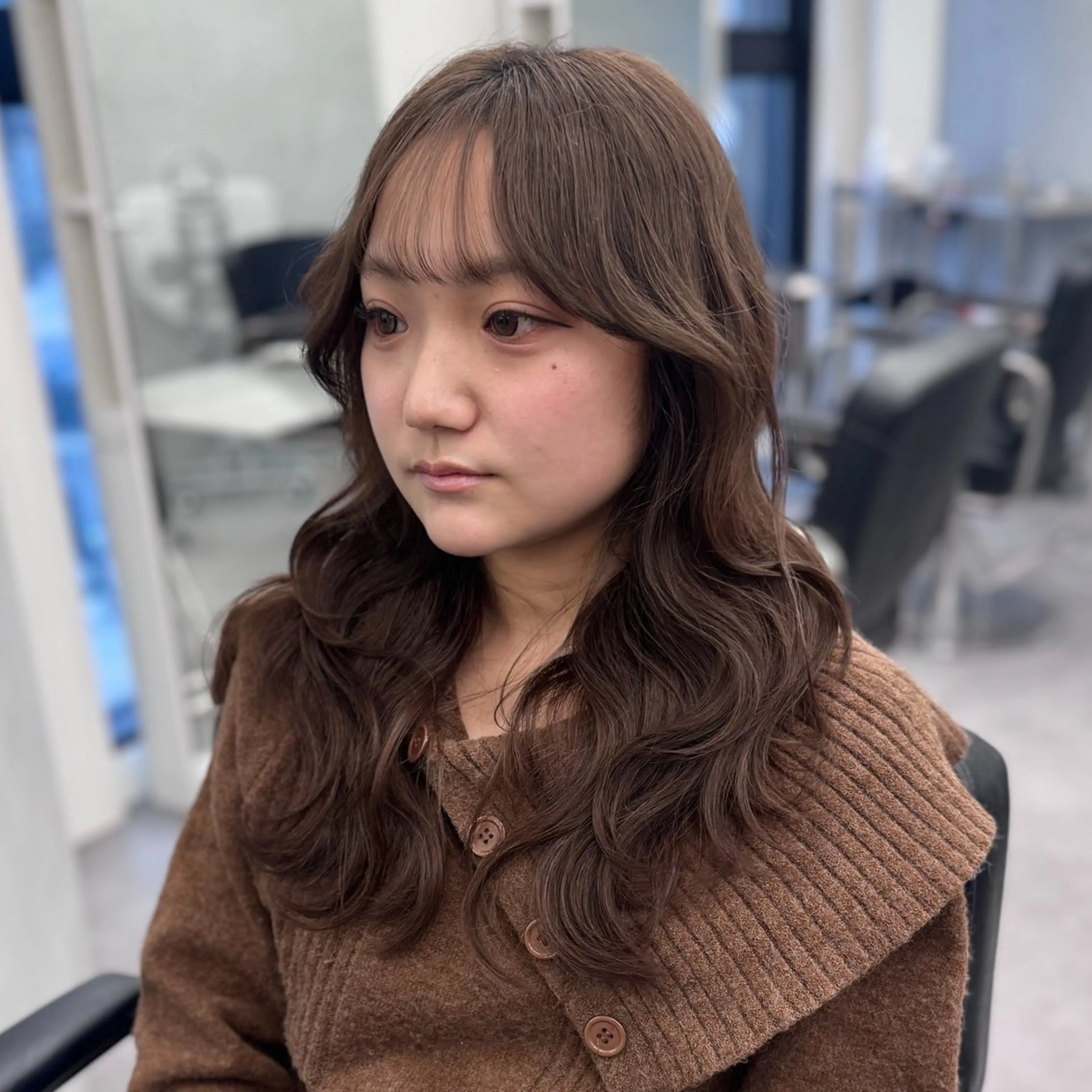 セミロング カラー ブラウンカラー レイヤーカット ヘアカラー ハイトーン/デザイン カラー/悠斗のヘアスタイル