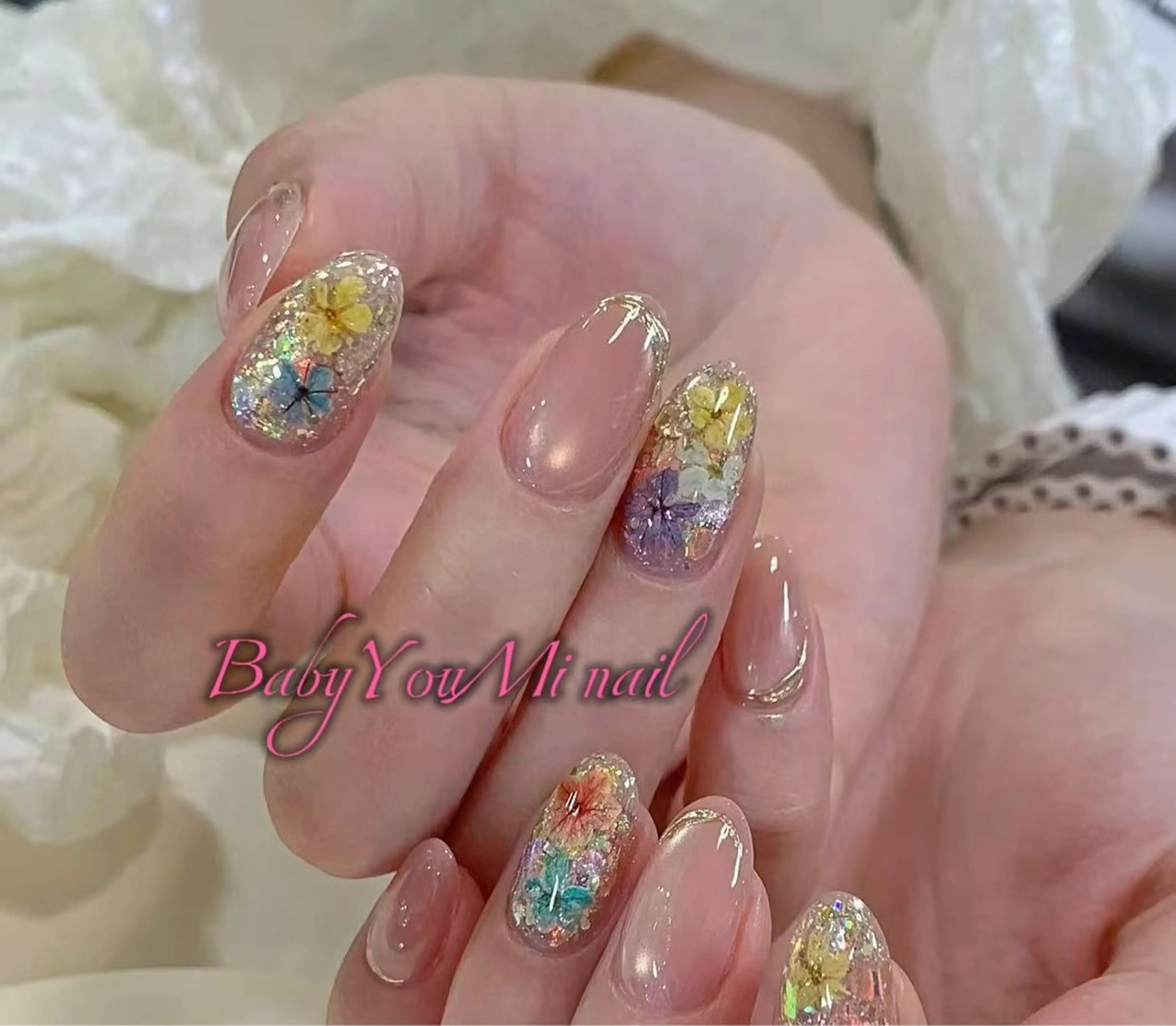 ネイル オーロラネイル フラワーネイル フットネイル フレンチネイル ジェルネイル ハンドネイル 相沢 さやかのネイルデザイン