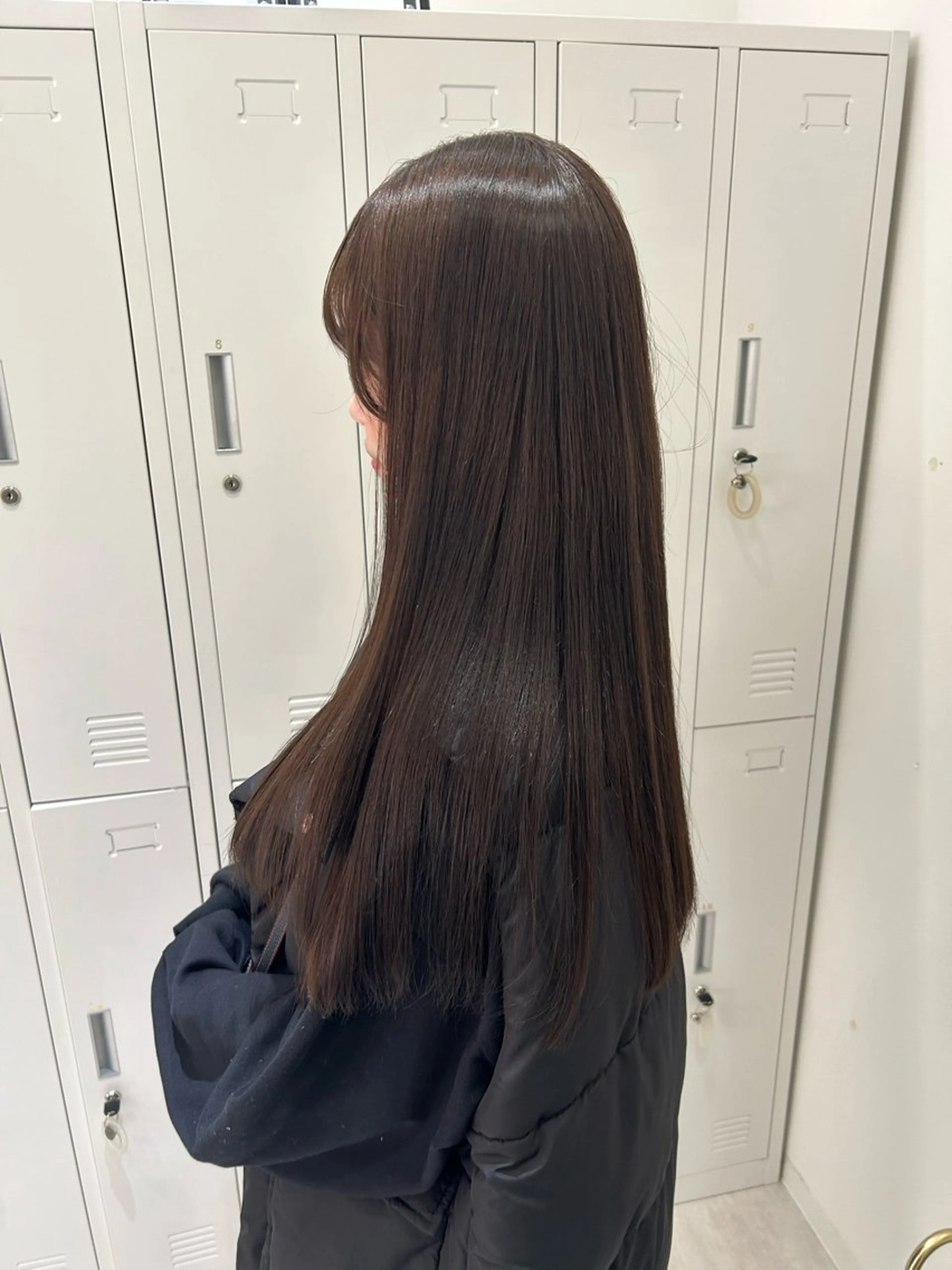 ロング ボブ 髪質改善 似合わせカット おくれ毛 トリートメント ベージュカラー ヘアセットのヘアスタイル