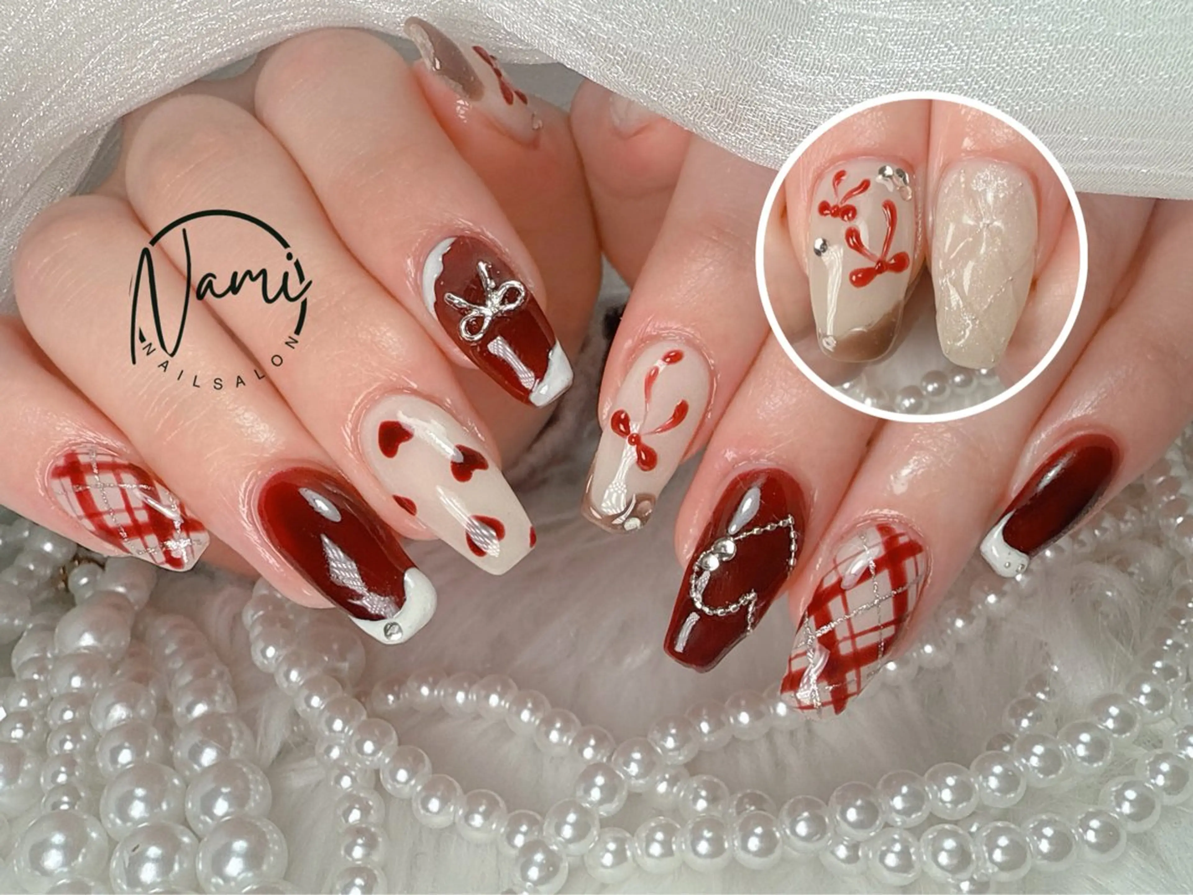 ネイル ガーリー 韓国ネイル ロングネイル 持ち込み ハンドネイル Nami nail salon所属・Nami nail salonのネイルデザイン