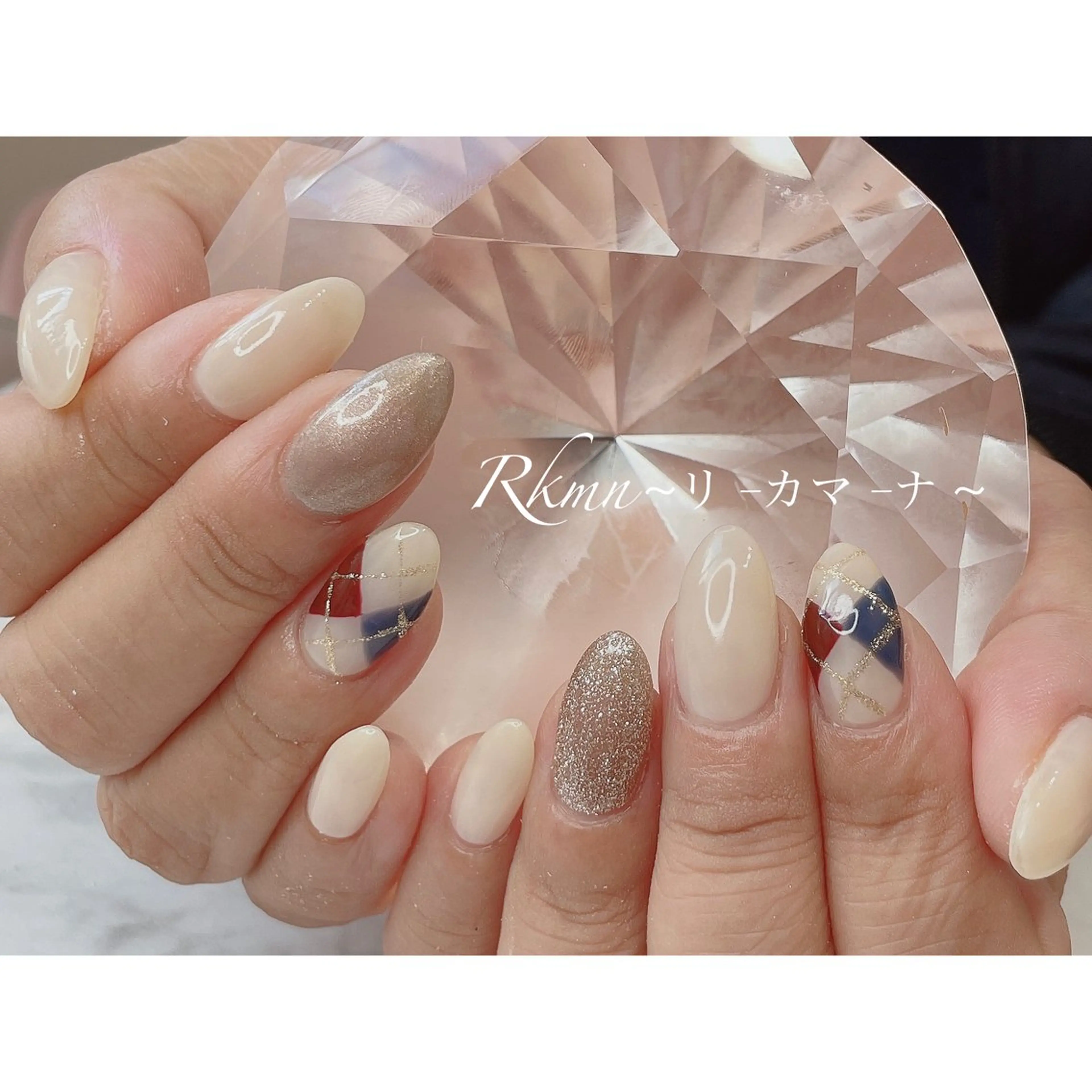 ネイル アートネイル キラキラネイル ラメ(グリッター) 春ネイル ホワイト ハンドネイル フットネイル ハンドケア Rkmn ~リ-カマ-ナ~のネイルデザイン