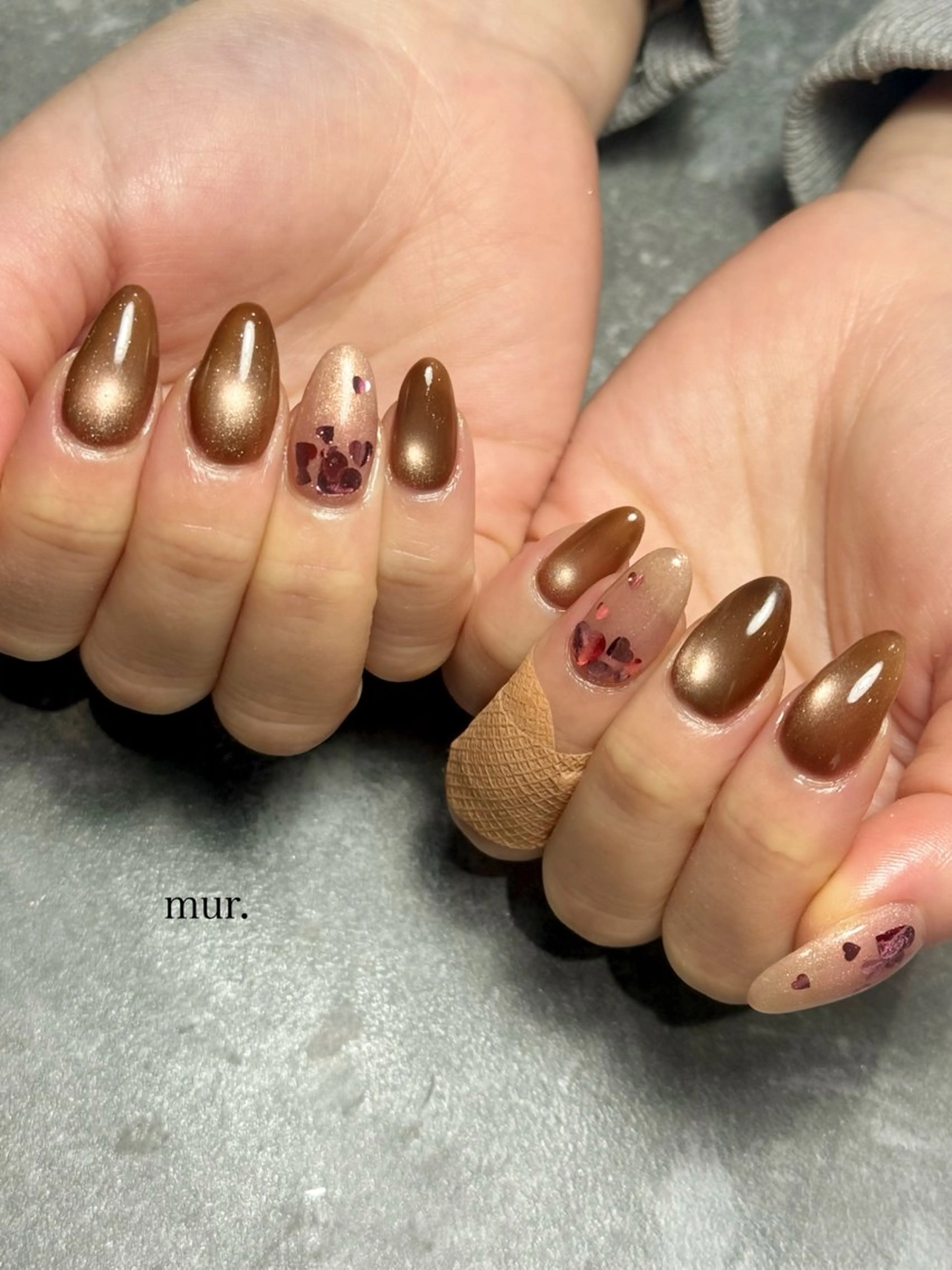 ネイル ハート バレンタイン ハンドネイル nail salon　mur.所属・mur. harukaのネイルデザイン
